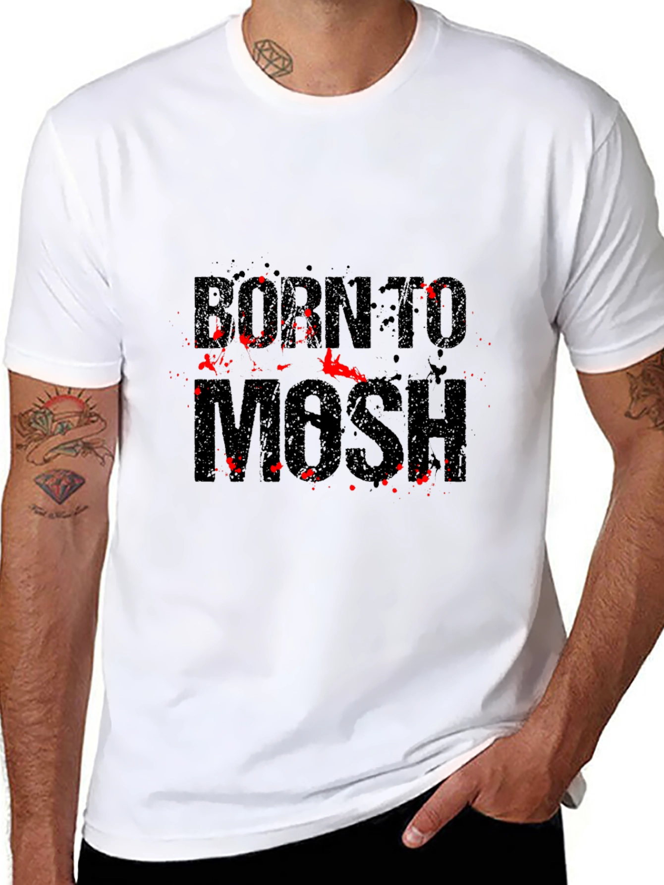 Born To Mosh Black Graphic Tee