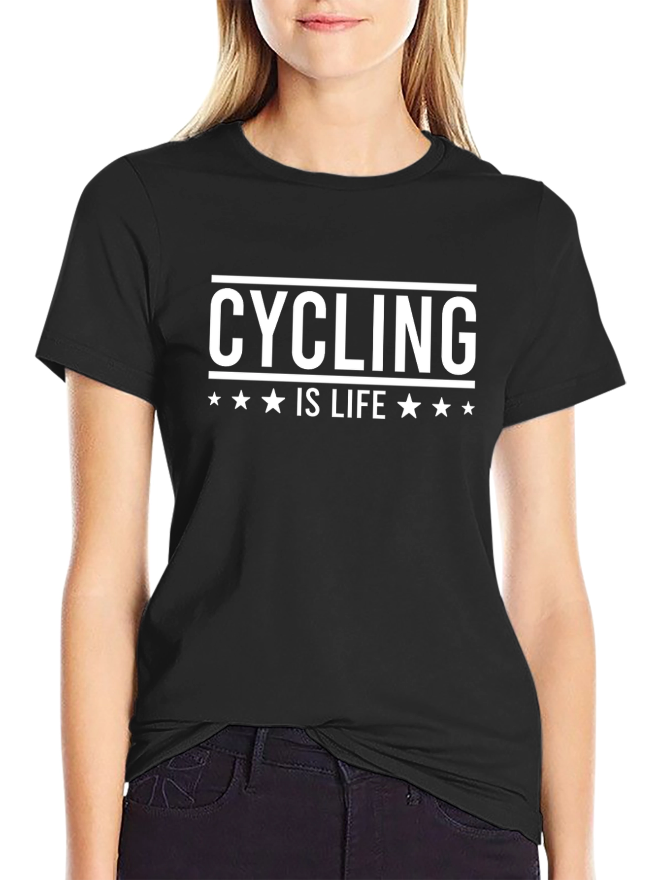 Cycling Is Life Graphic Tee - Black Cotton T-Shirt
