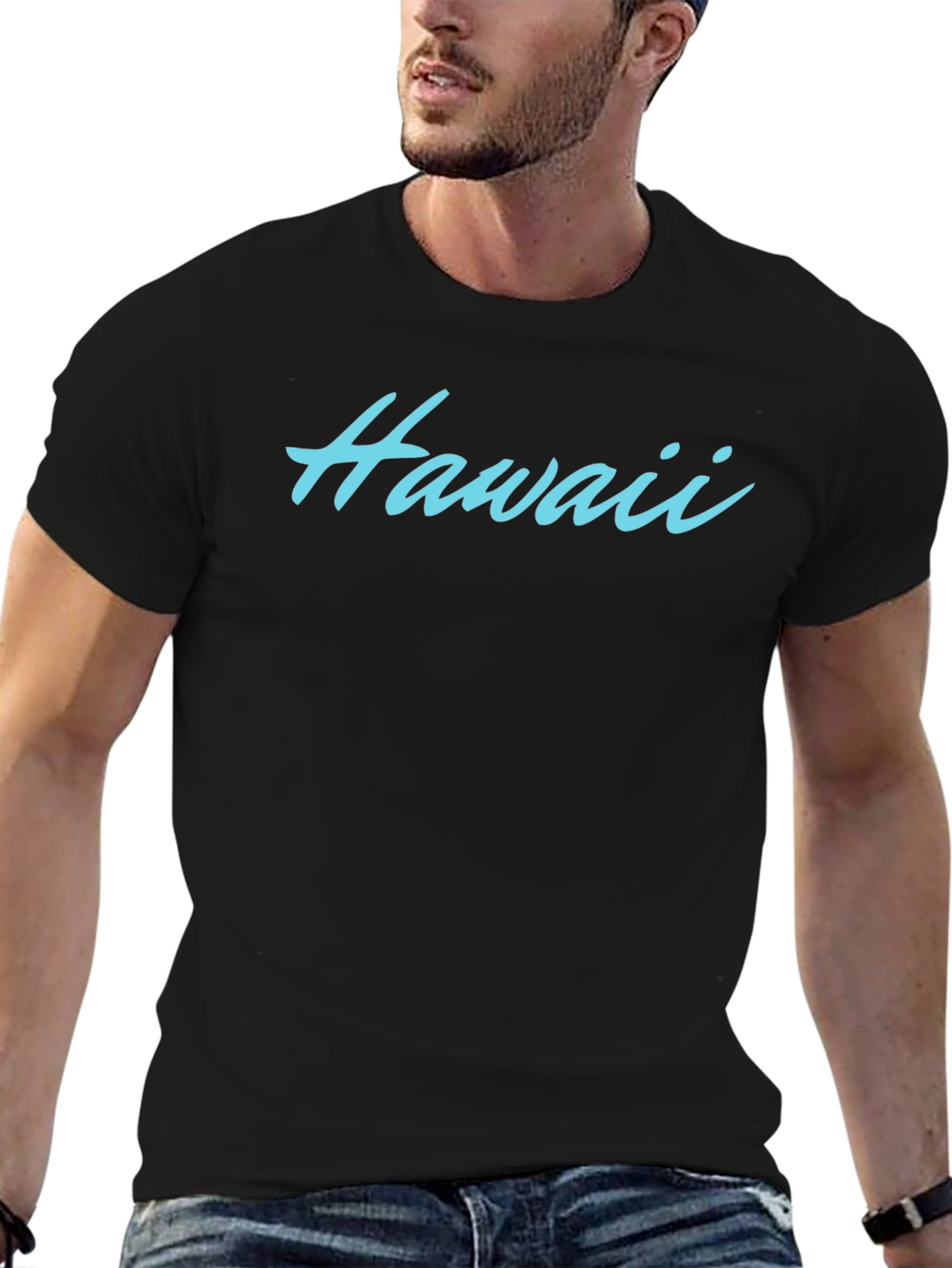 Mens Black Hawaii Graphic Tee