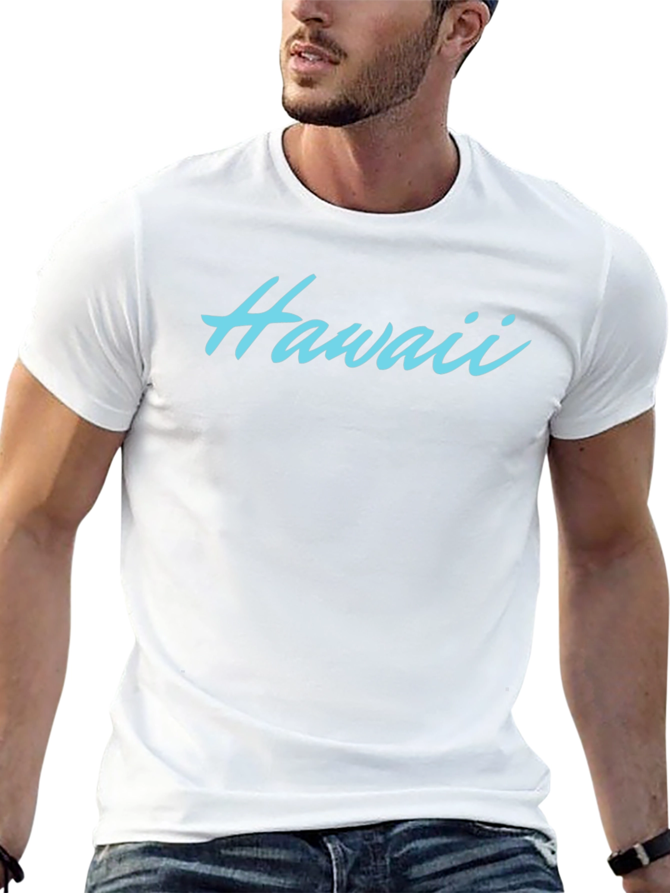 Mens Black Hawaii Graphic Tee