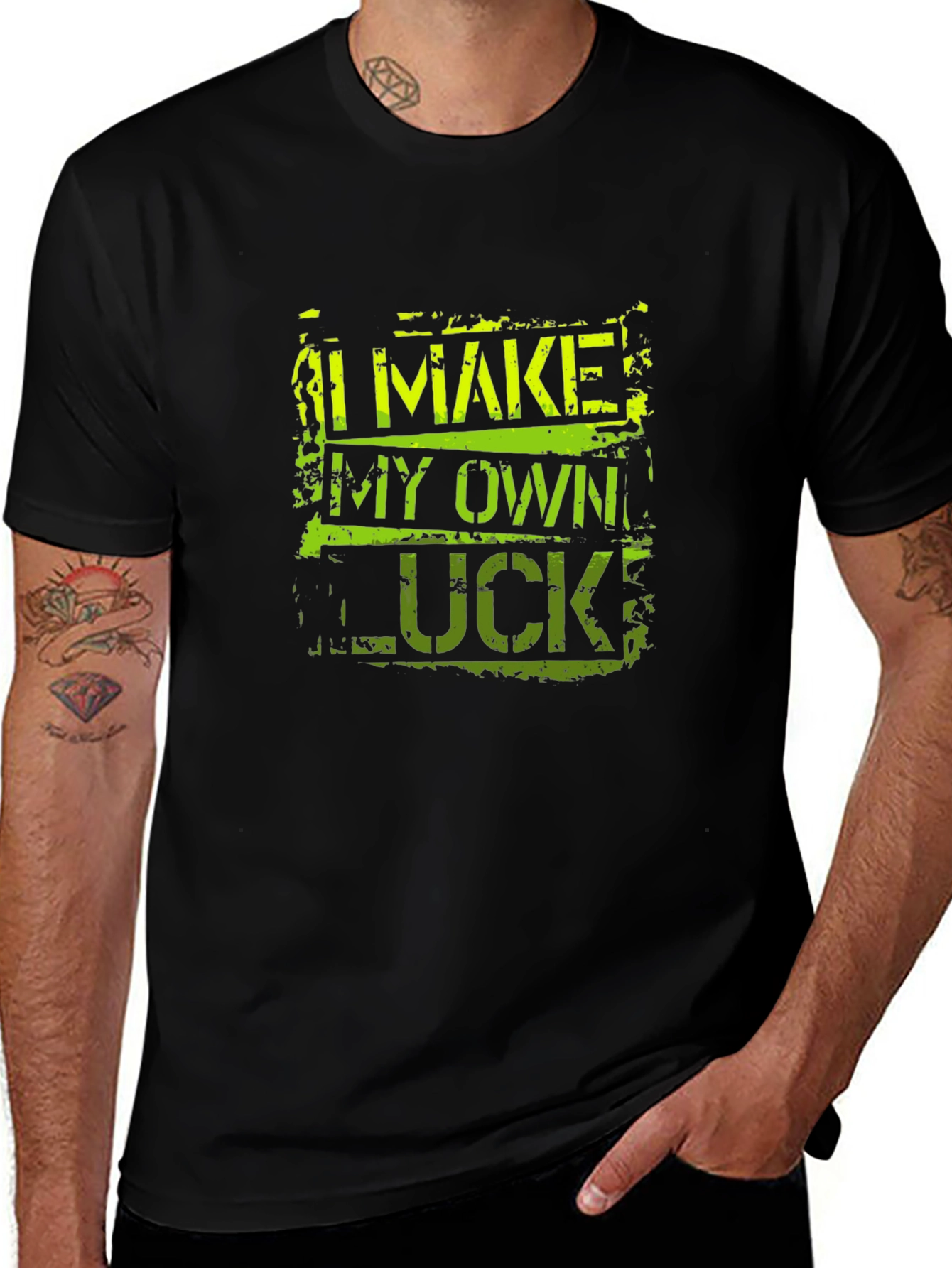 I Make My Own Luck Black Graphic Tee
