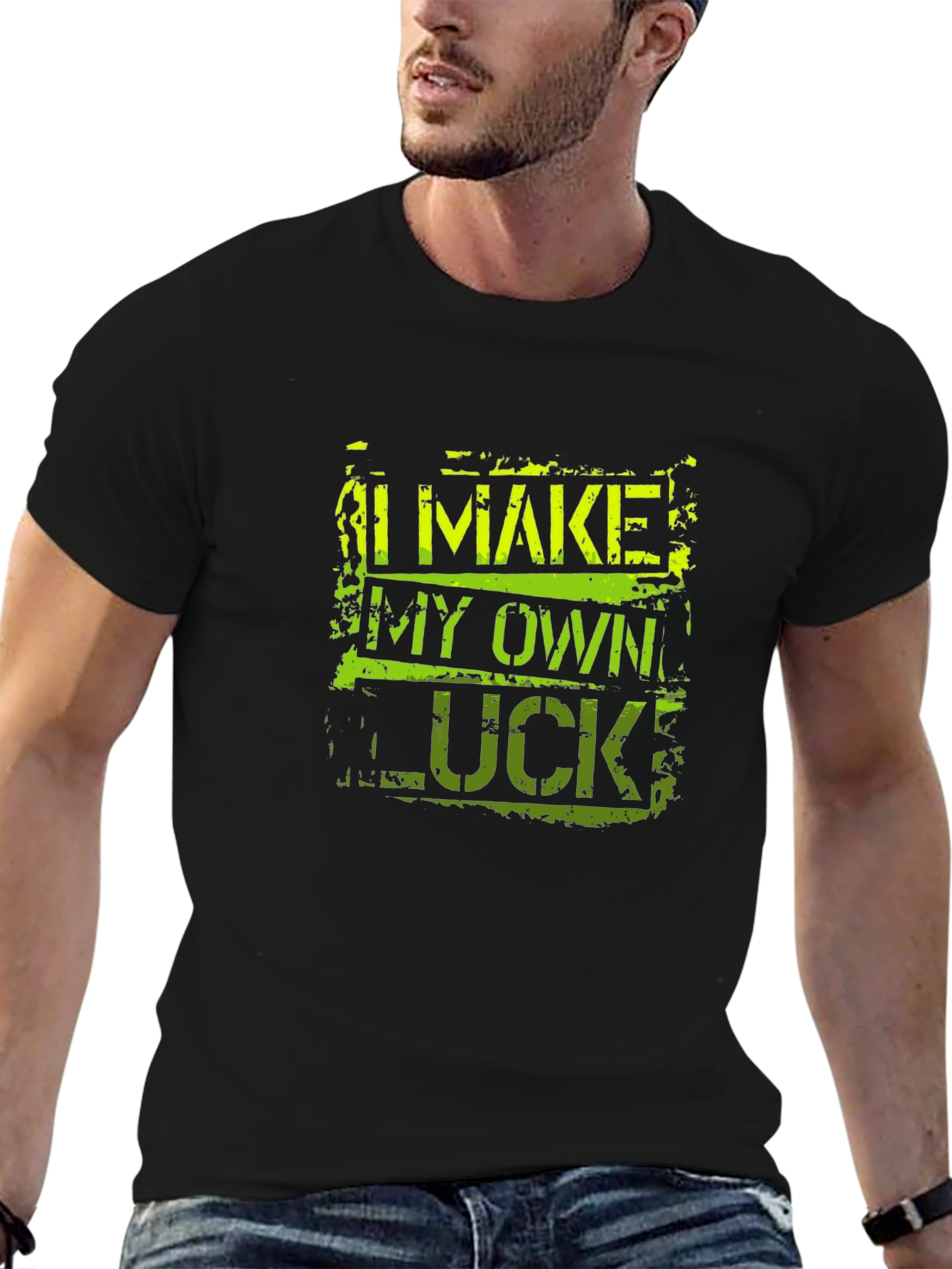 I Make My Own Luck Black Graphic Tee