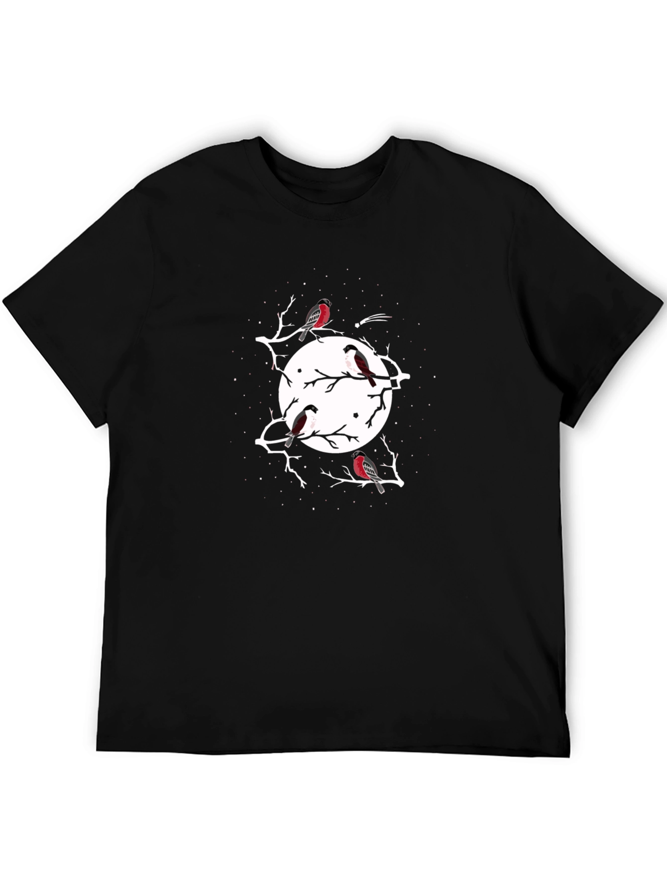 Birds and Moon Black Tee