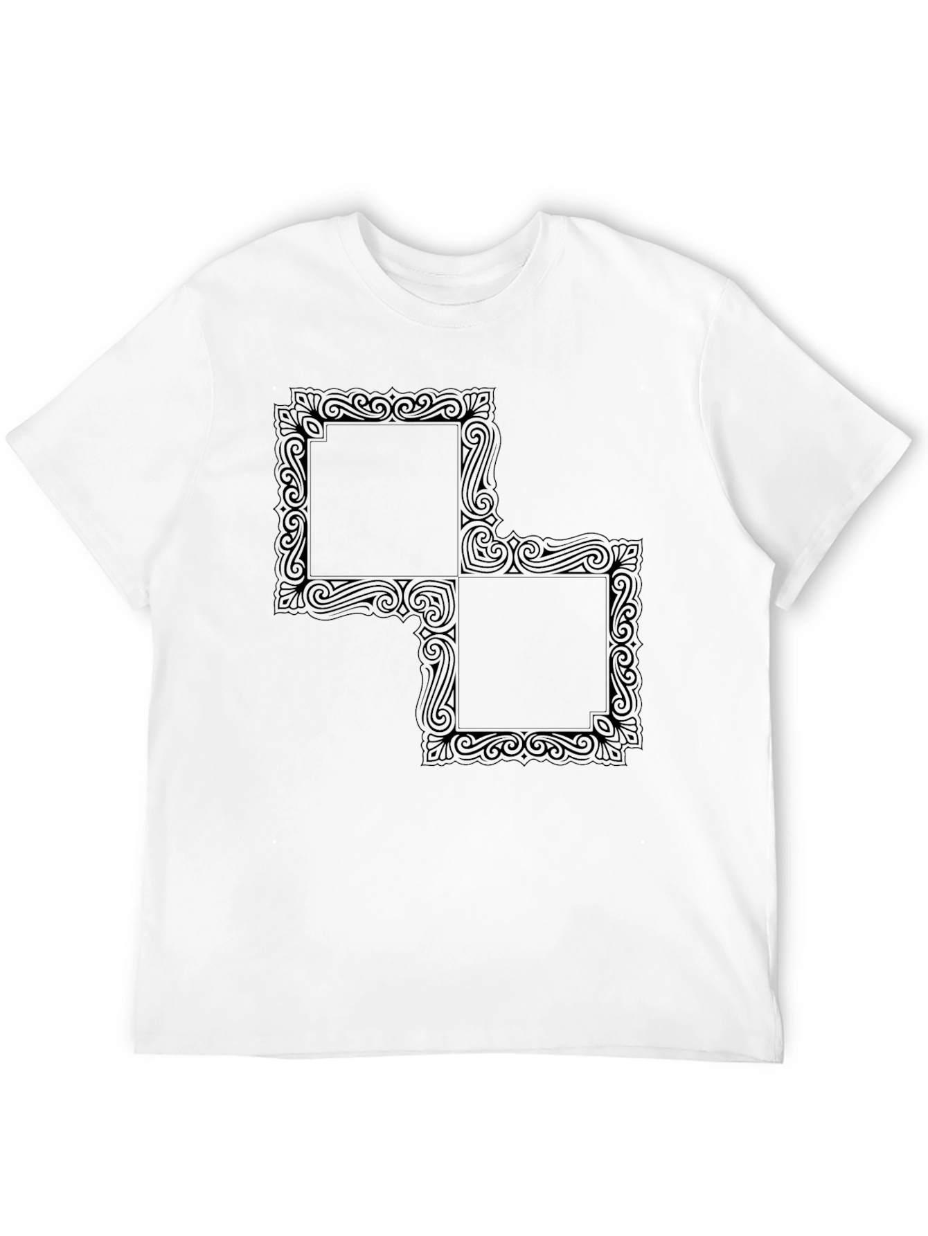 Abstract Framed Squares Black T-Shirt
