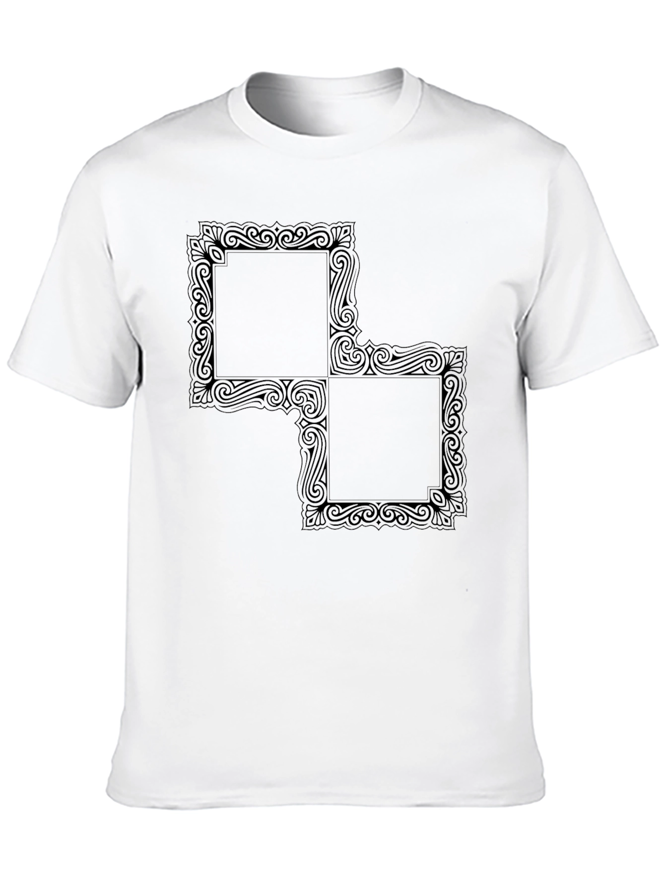 Abstract Framed Squares Black T-Shirt