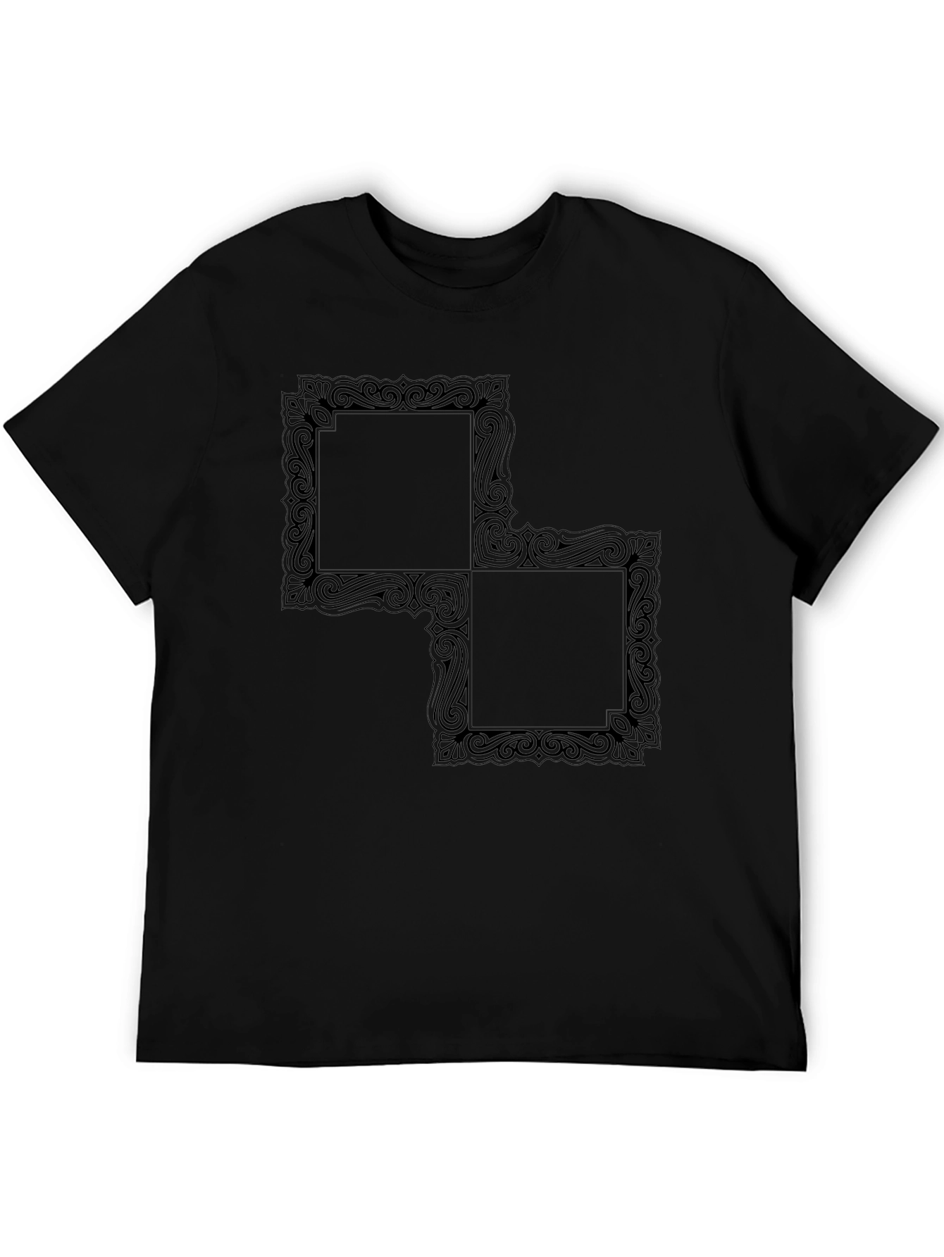 Abstract Framed Squares Black T-Shirt