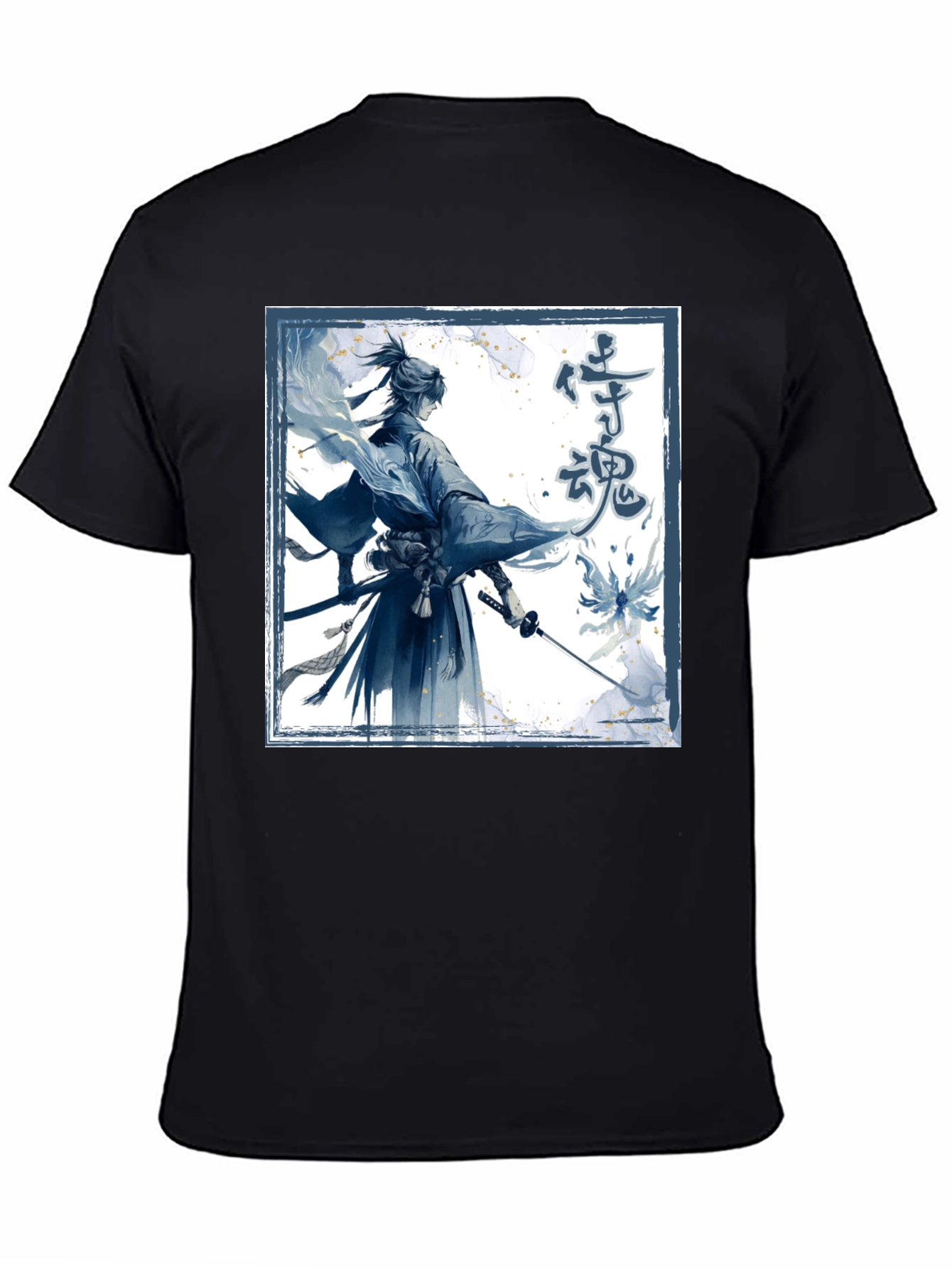 Samurai Spirit Graphic Tee - Mens Black T-Shirt