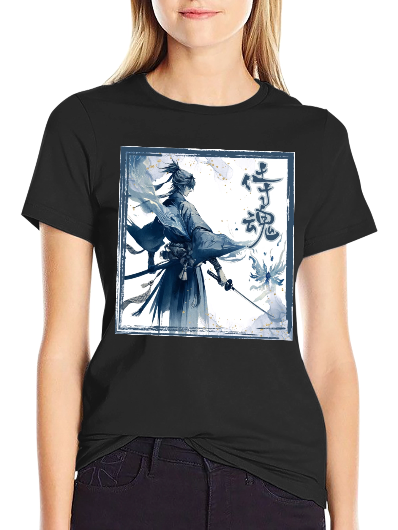 Samurai Spirit Graphic Tee - Mens Black T-Shirt