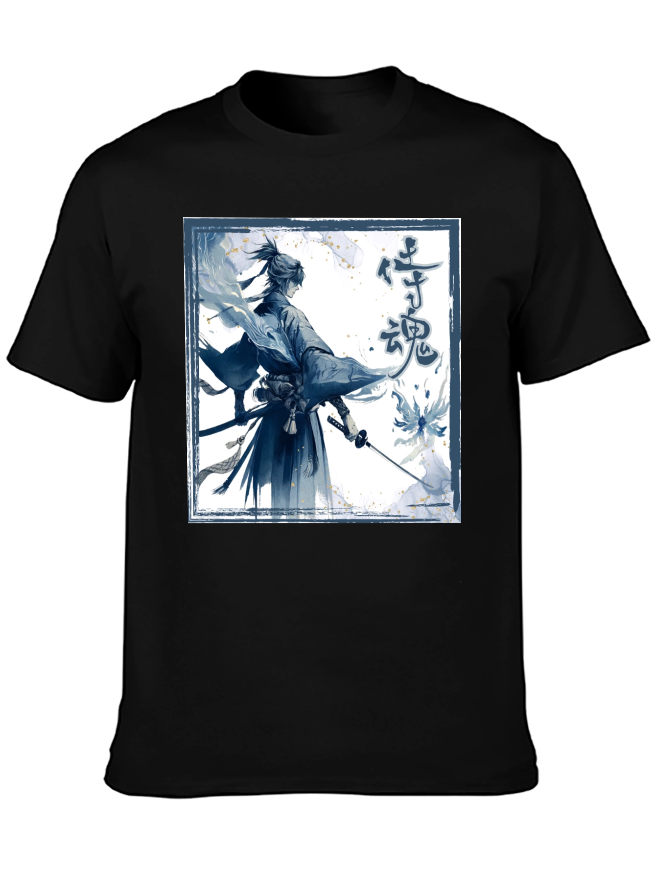 Samurai Spirit Graphic Tee - Mens Black T-Shirt
