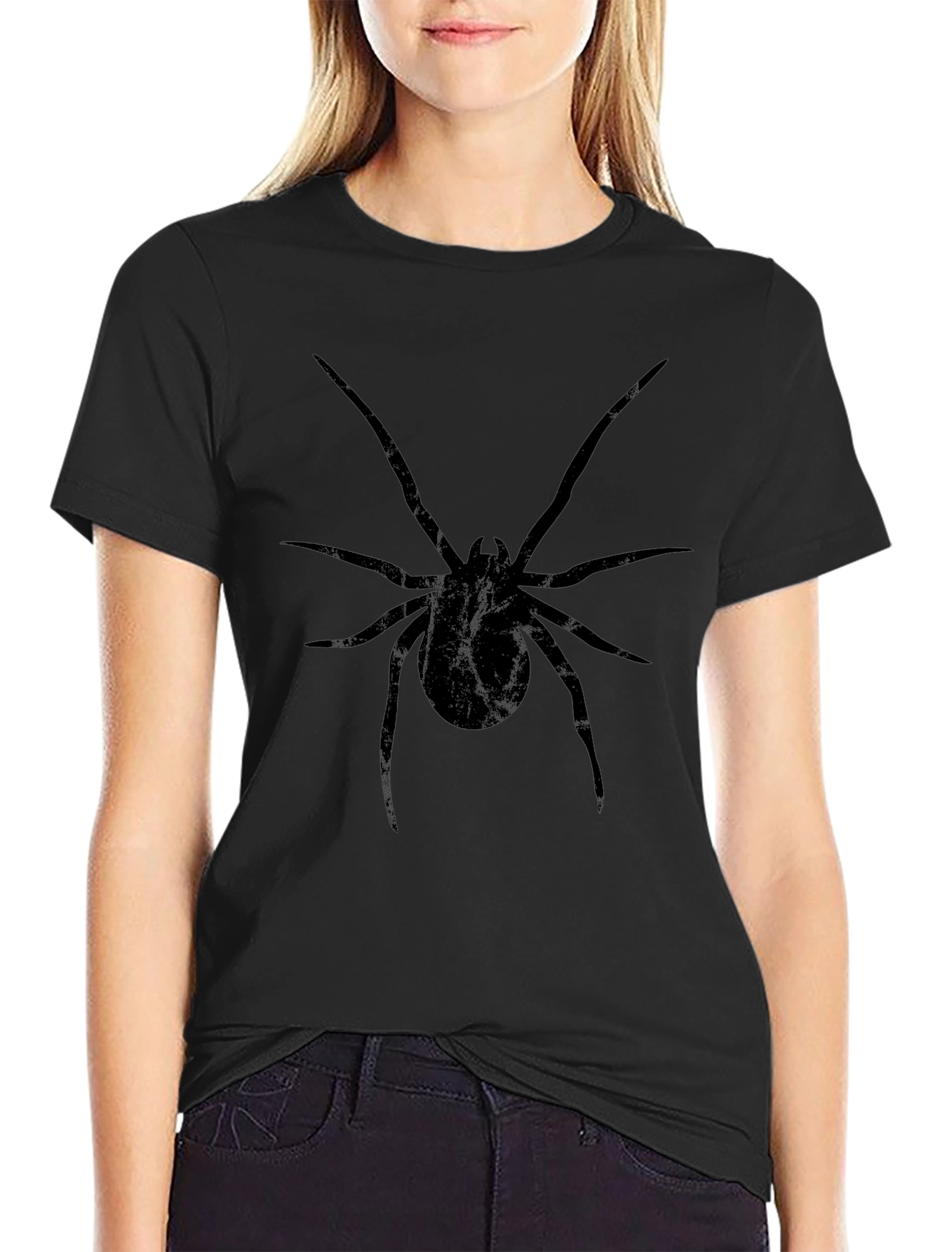 Black Spider Graphic Tee - Halloween Ready!