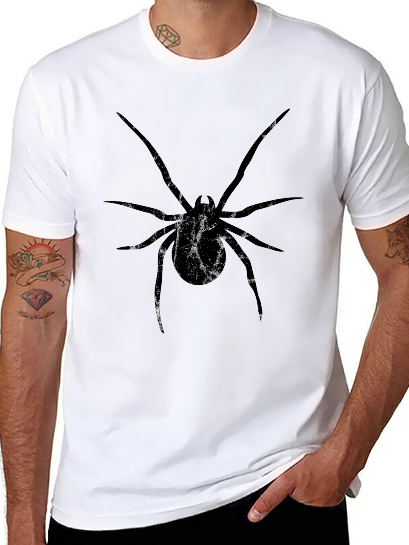 Black Spider Graphic Tee - Halloween Ready!