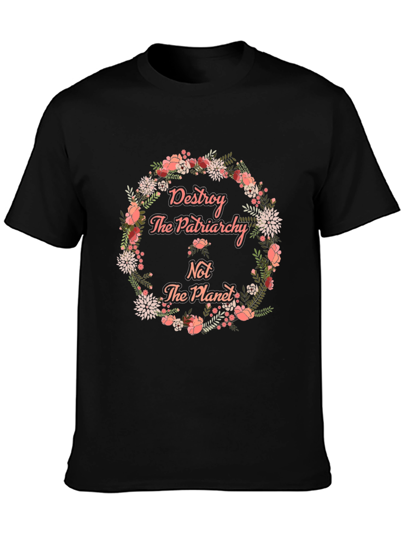 Feminist Floral Graphic Tee: Destroy Patriarchy