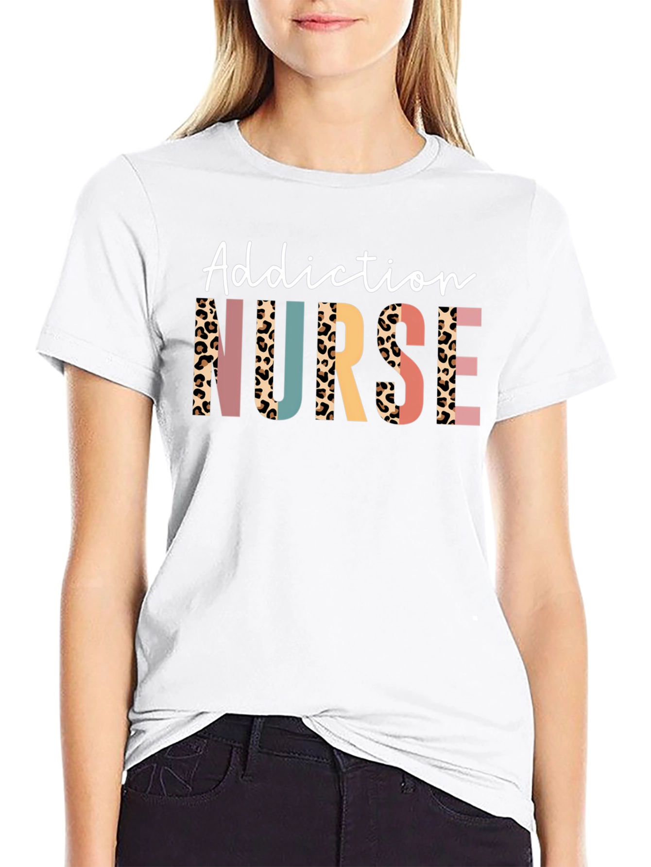 Addiction Nurse Leopard Print T-Shirt
