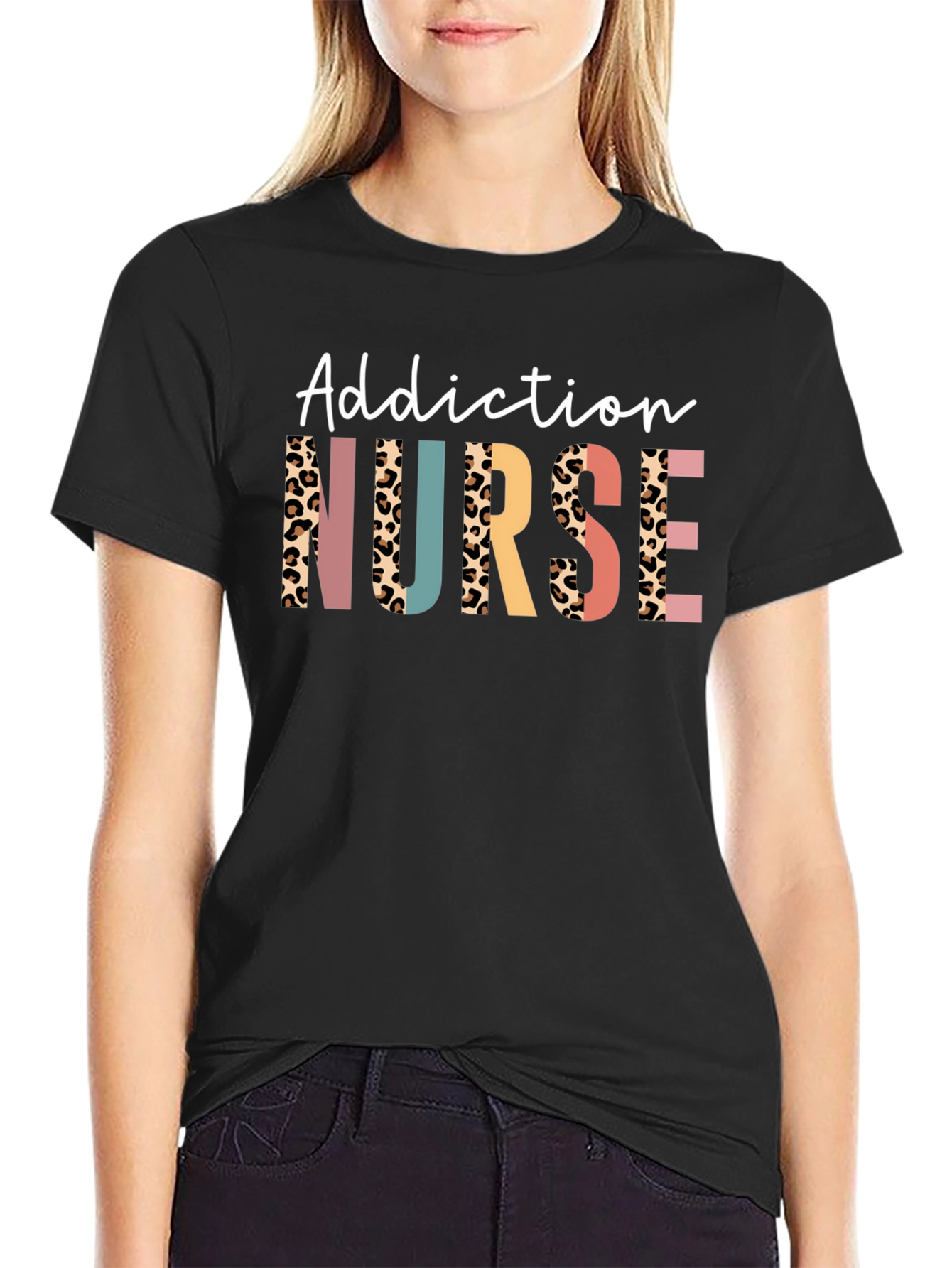 Addiction Nurse Leopard Print T-Shirt
