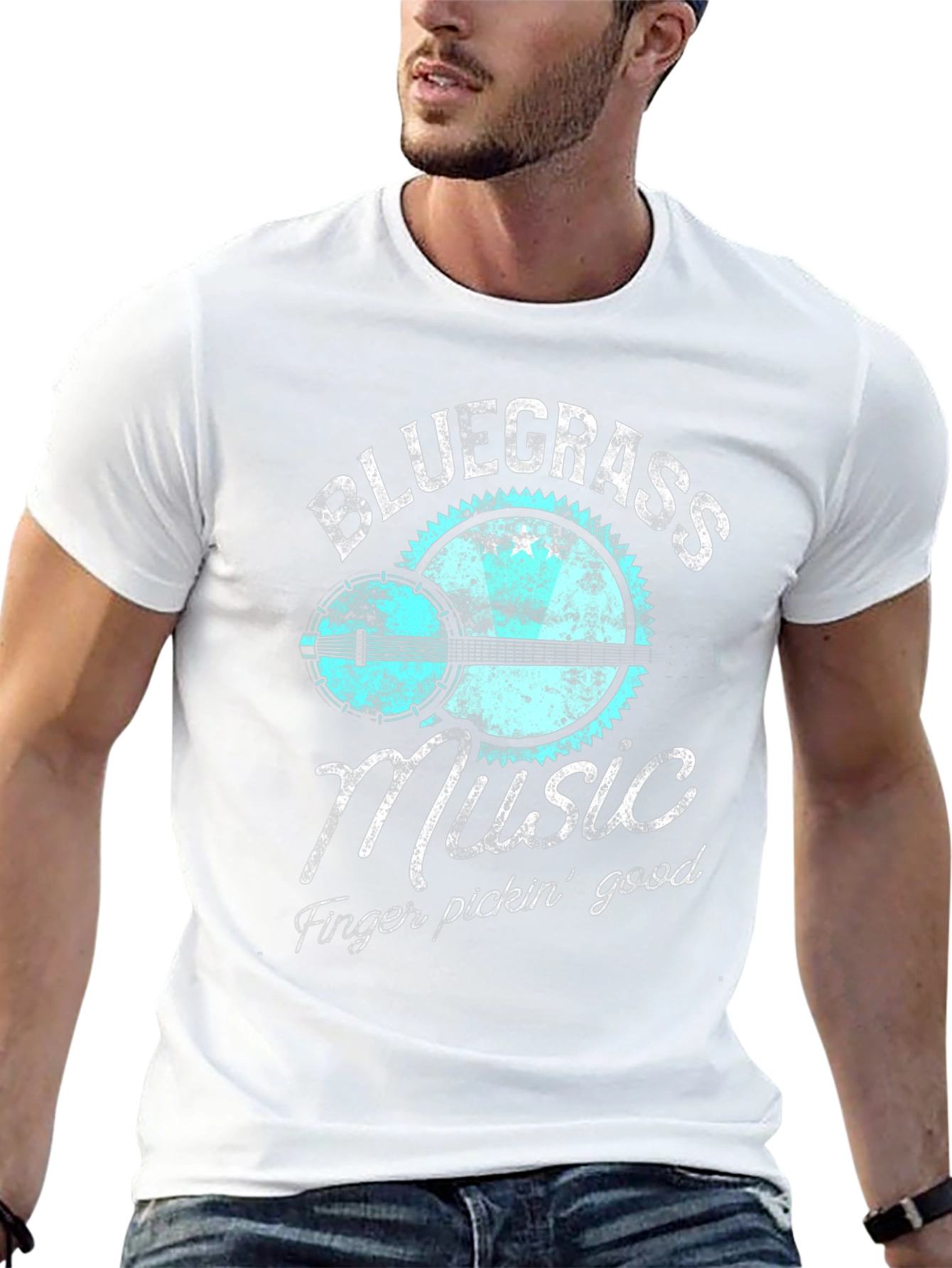 Bluegrass Music Banjo Graphic T-Shirt