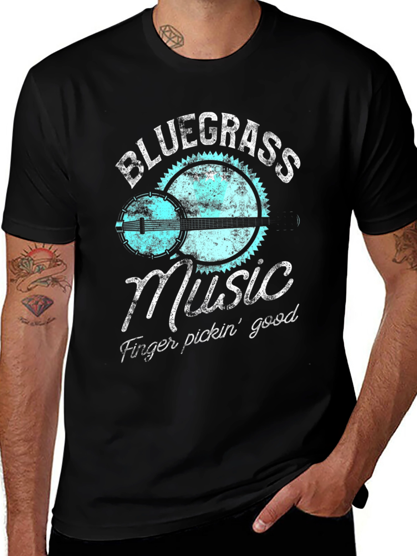 Bluegrass Music Banjo Graphic T-Shirt