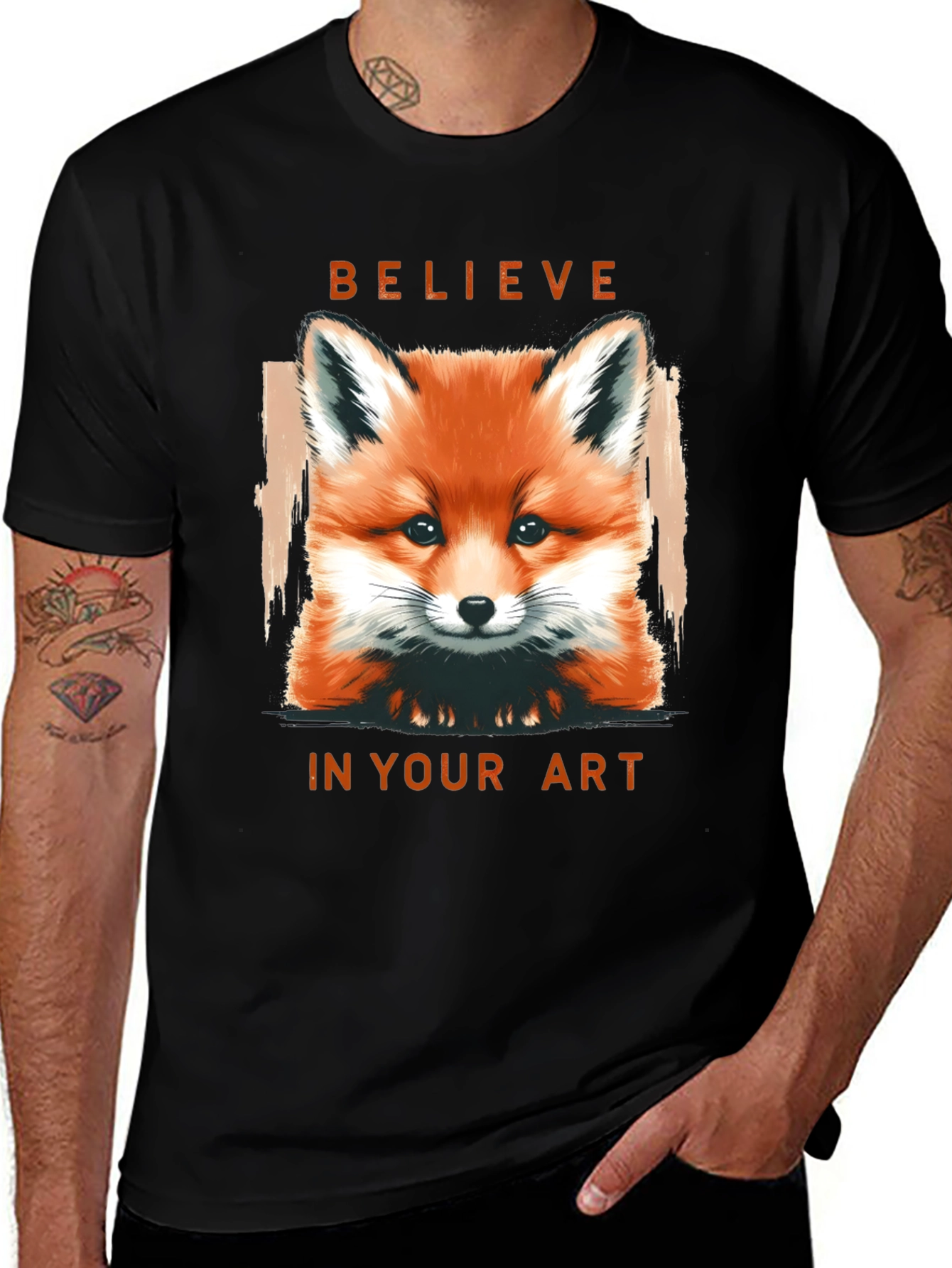 Believe in Your Art Fox Graphic T-Shirt