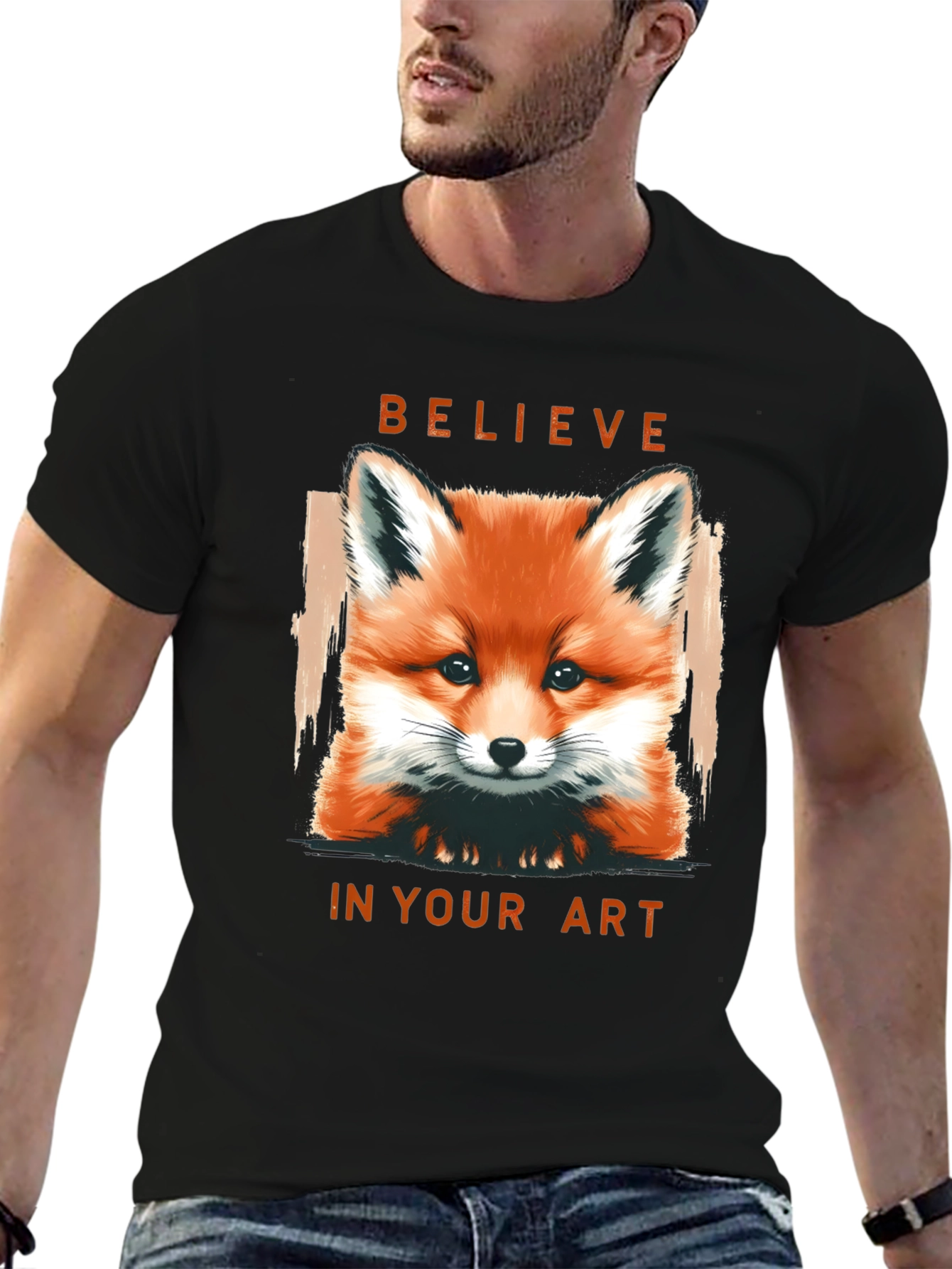 Believe in Your Art Fox Graphic T-Shirt