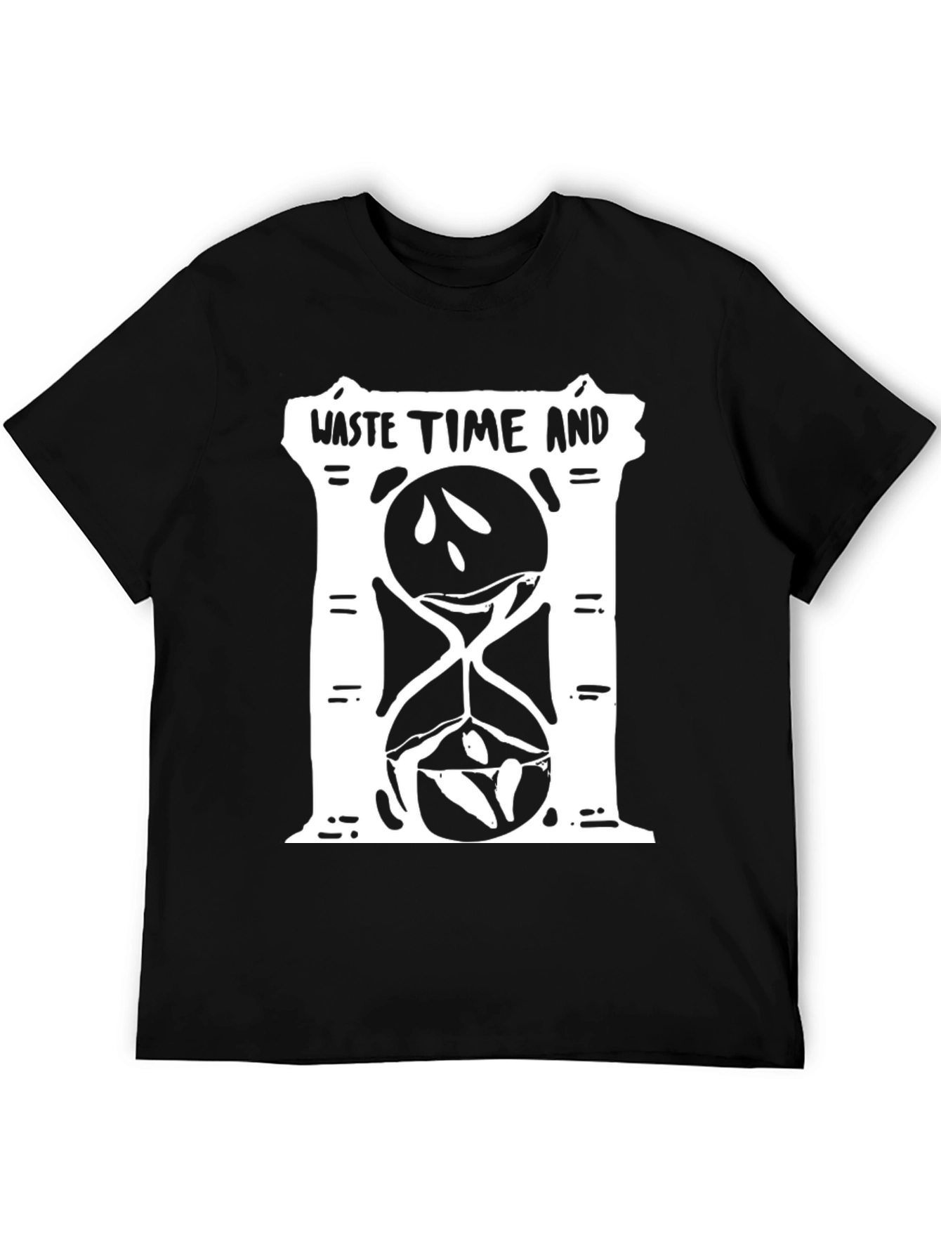 Waste Time Hourglass Graphic Tee - Black