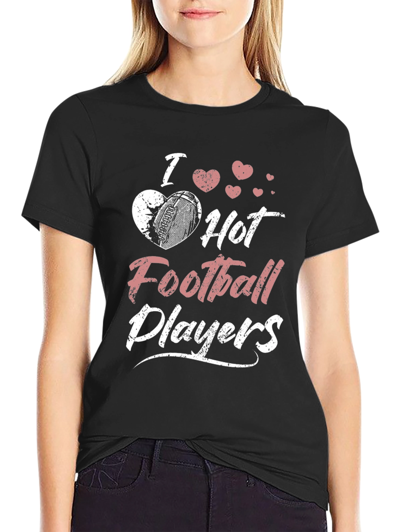I Heart Hot Football Players Graphic T-Shirt