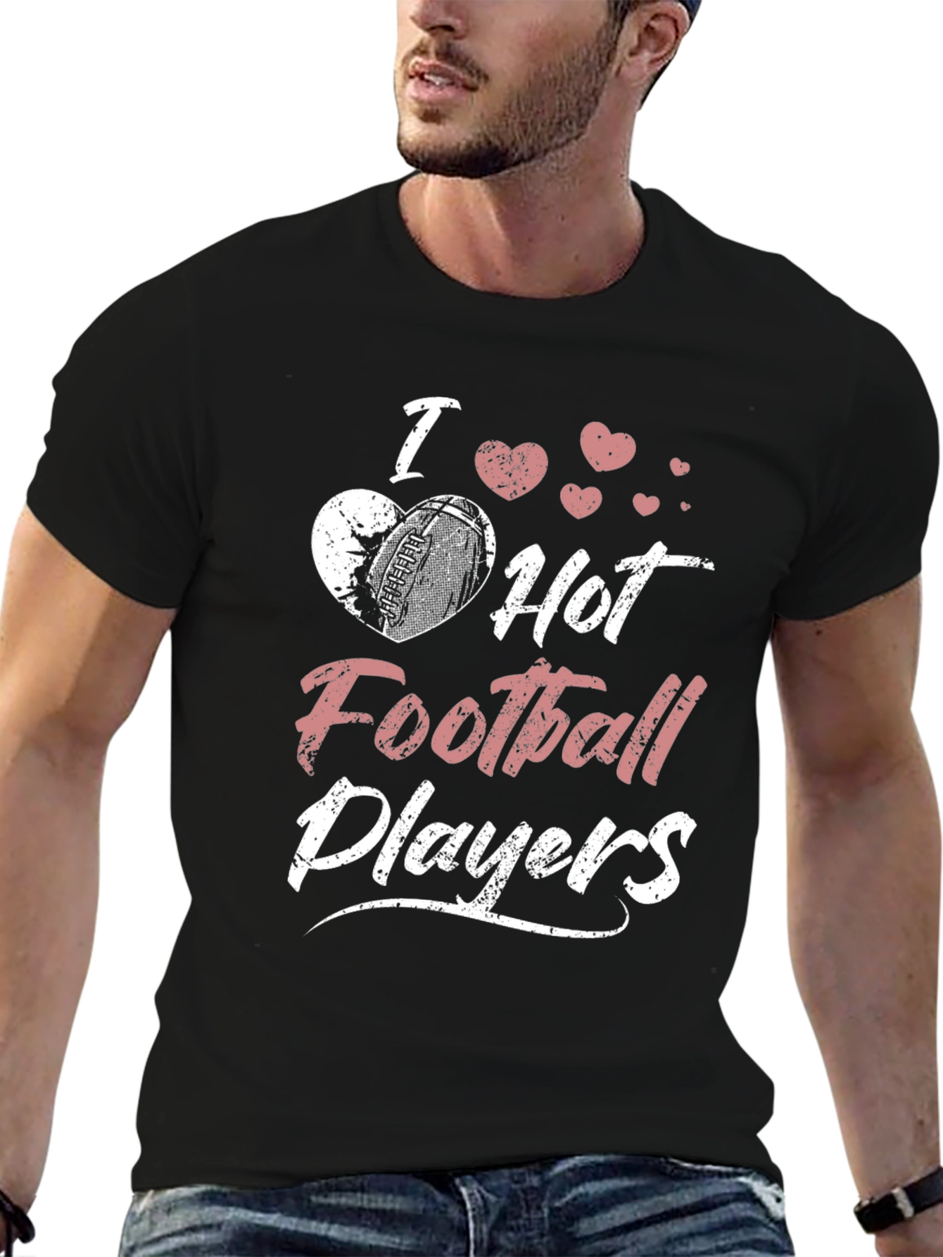 I Heart Hot Football Players Graphic T-Shirt