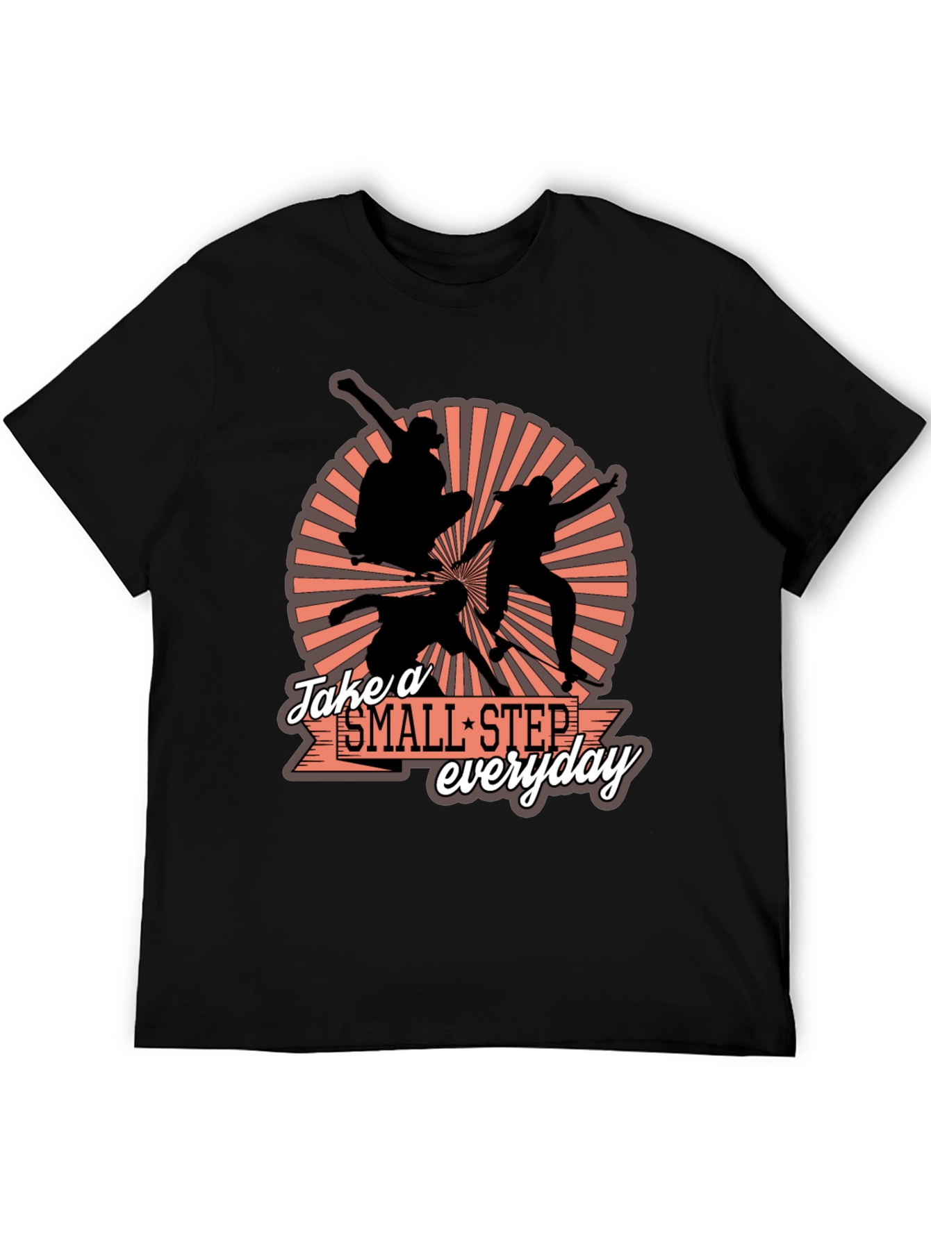Skateboarder Silhouette T-Shirt - Take a Small Step Everyday