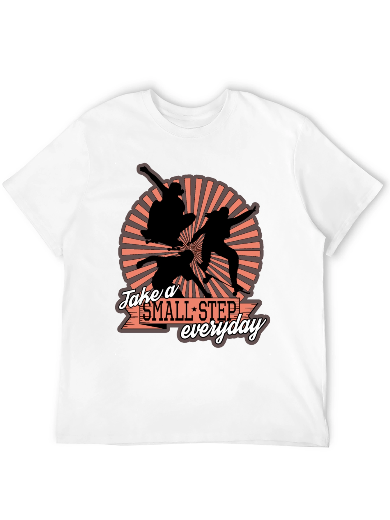 Skateboarder Silhouette T-Shirt - Take a Small Step Everyday