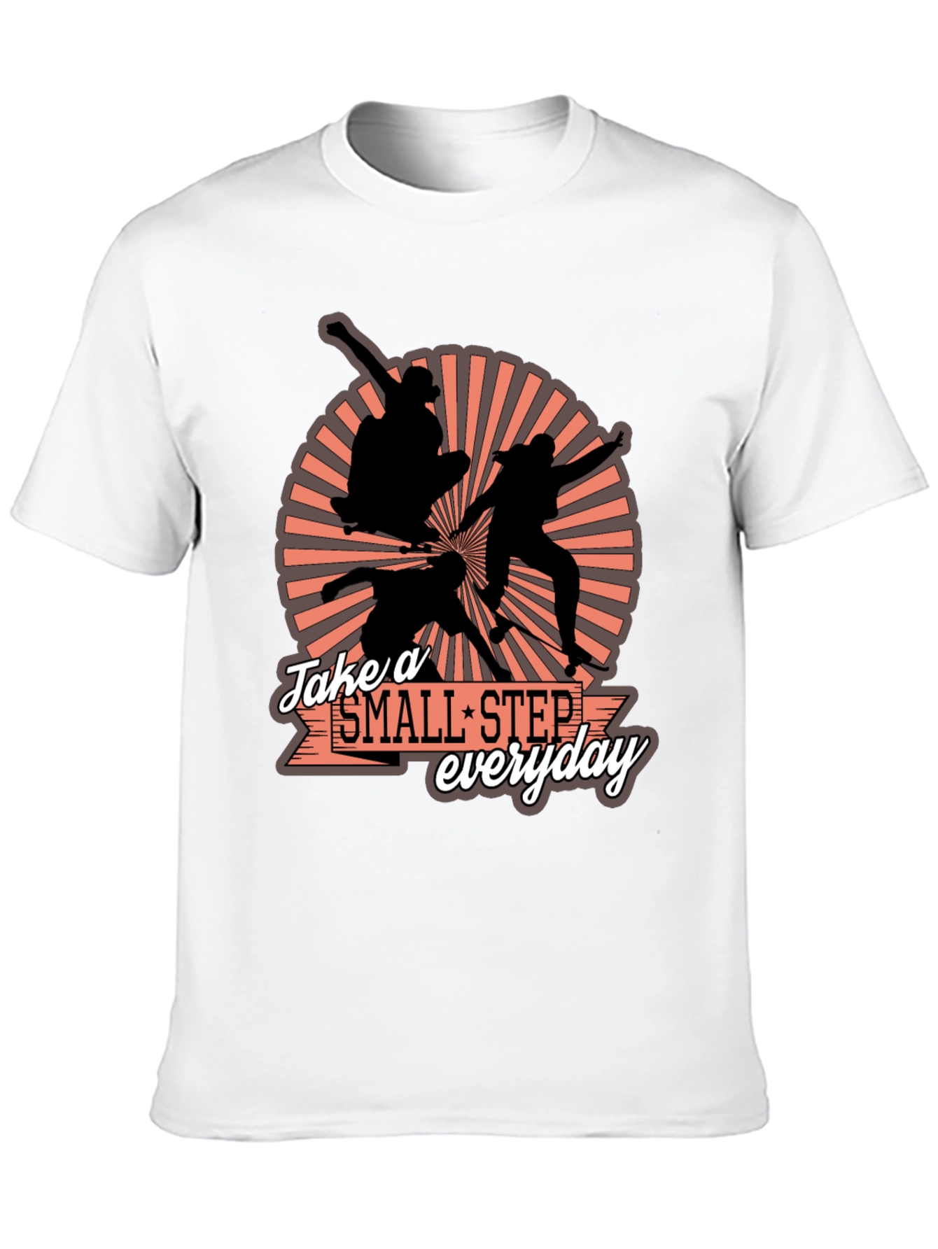 Skateboarder Silhouette T-Shirt - Take a Small Step Everyday