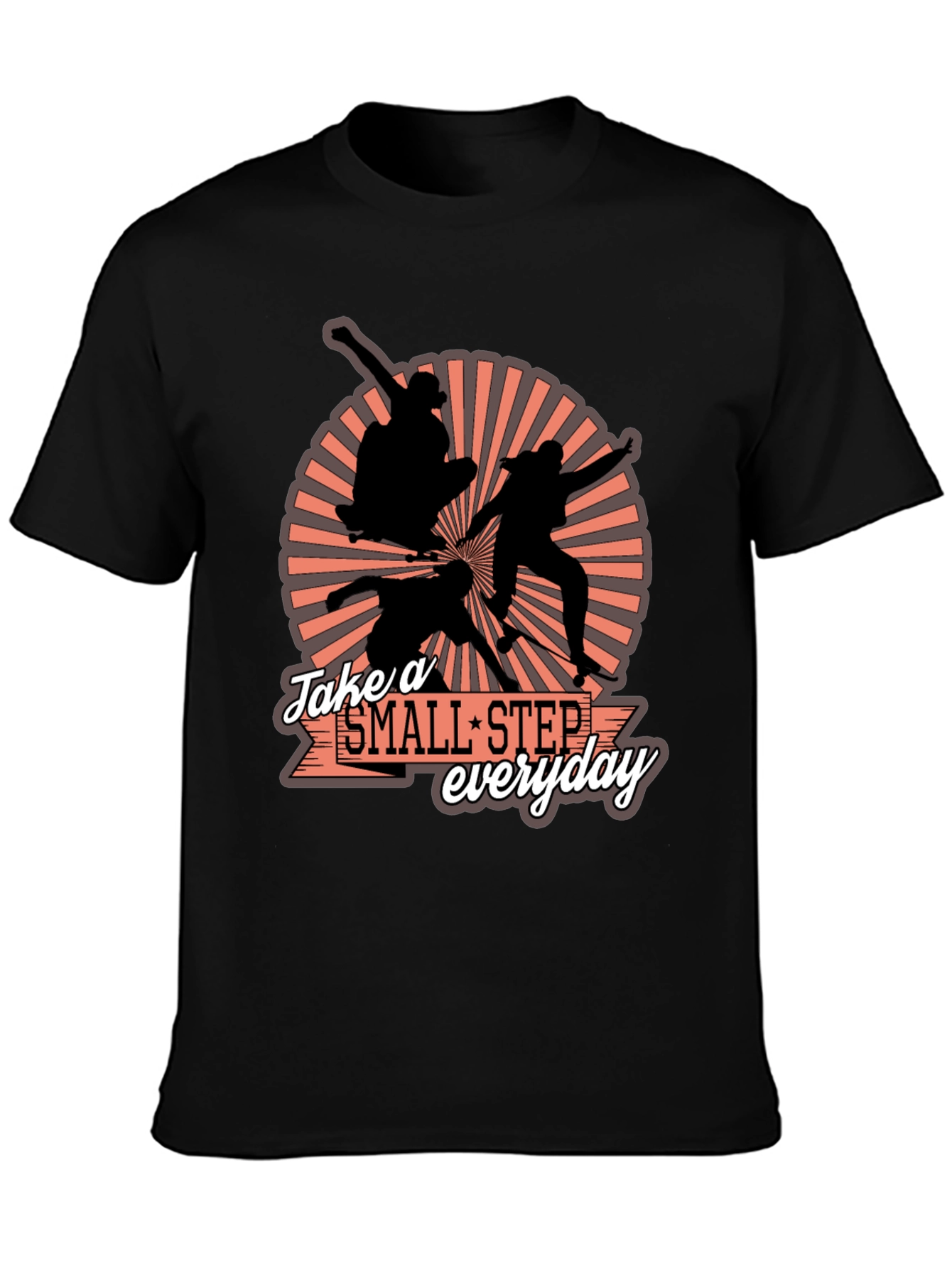 Skateboarder Silhouette T-Shirt - Take a Small Step Everyday