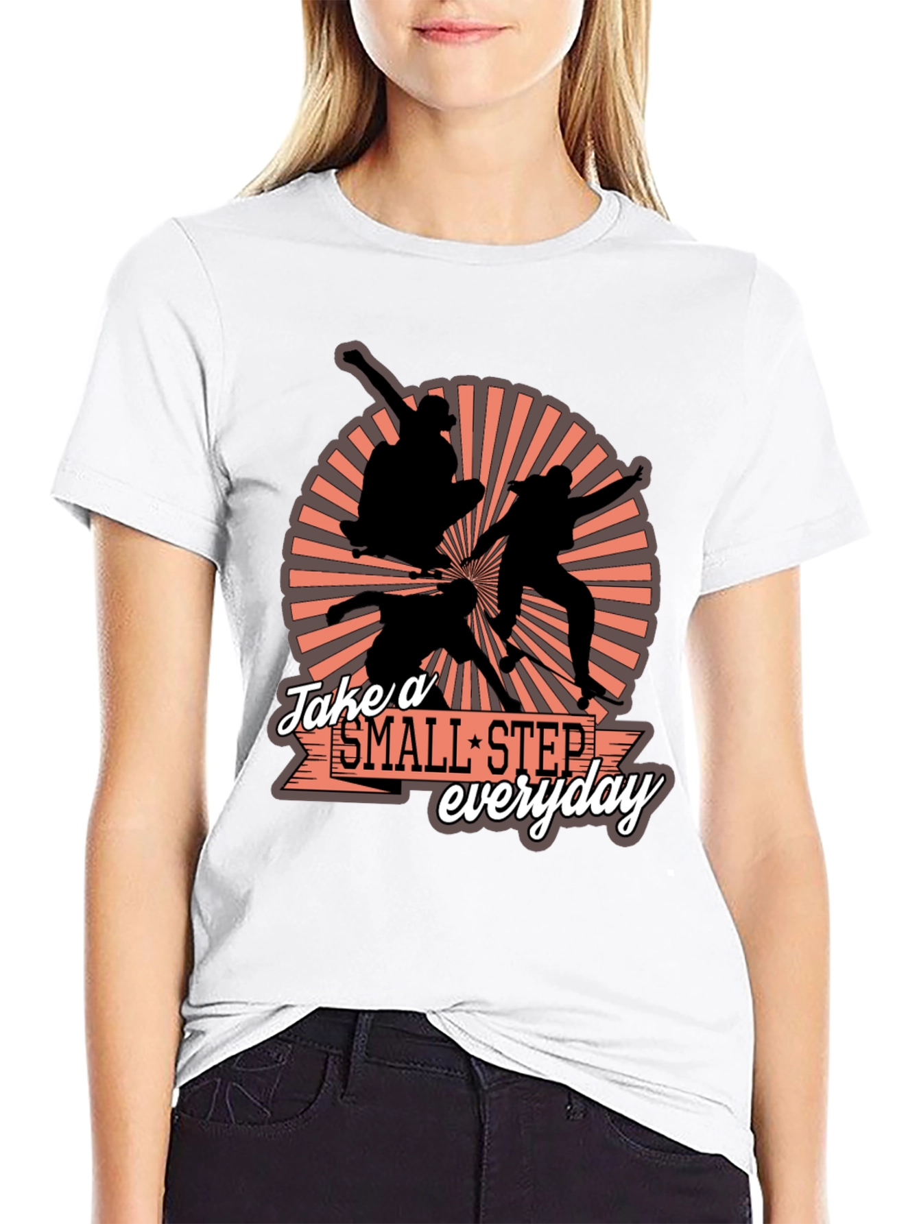 Skateboarder Silhouette T-Shirt - Take a Small Step Everyday