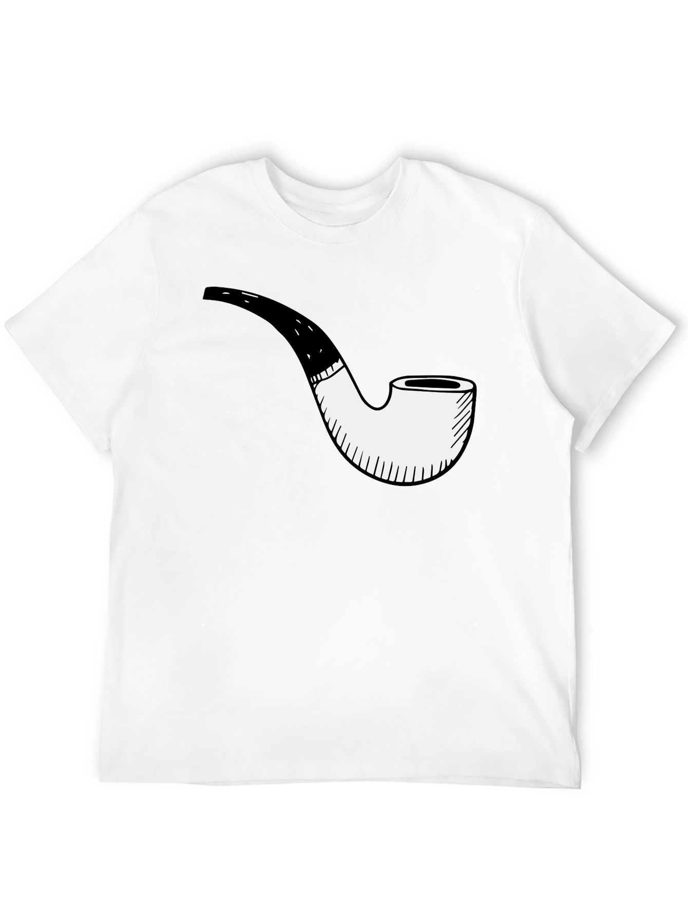 Smoking Pipe Graphic Tee - Black Casual Shirt