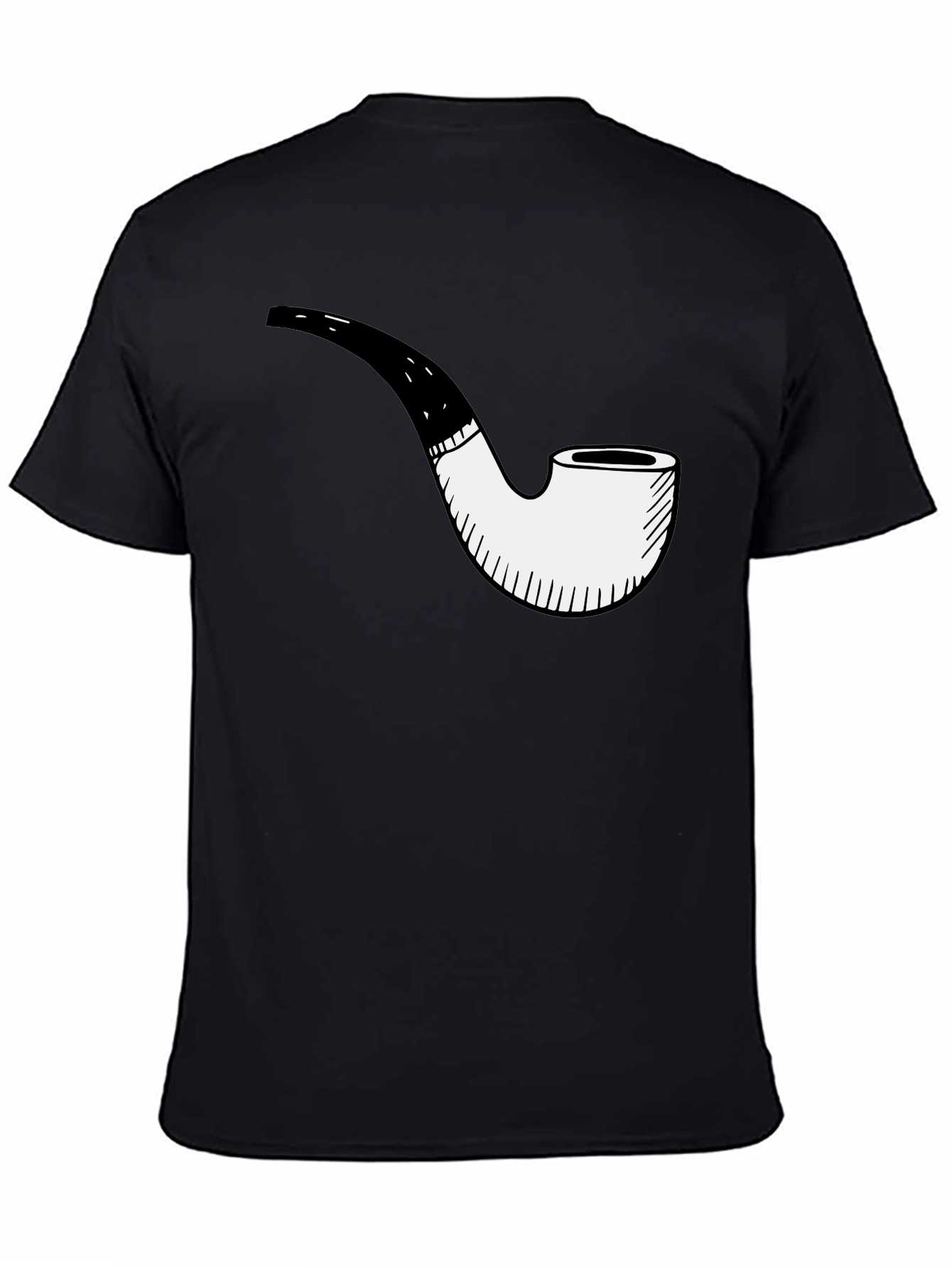 Smoking Pipe Graphic Tee - Black Casual Shirt