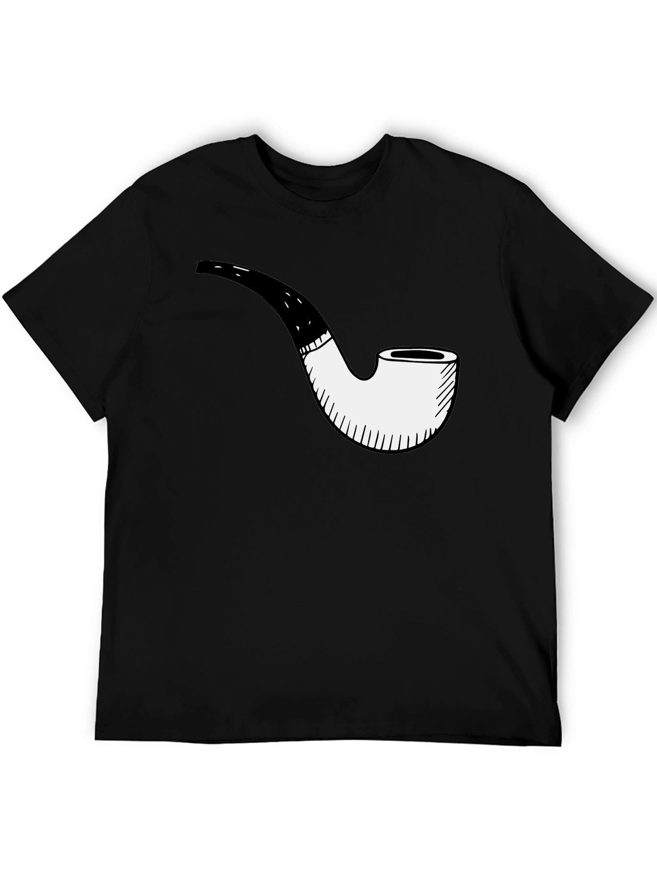 Smoking Pipe Graphic Tee - Black Casual Shirt