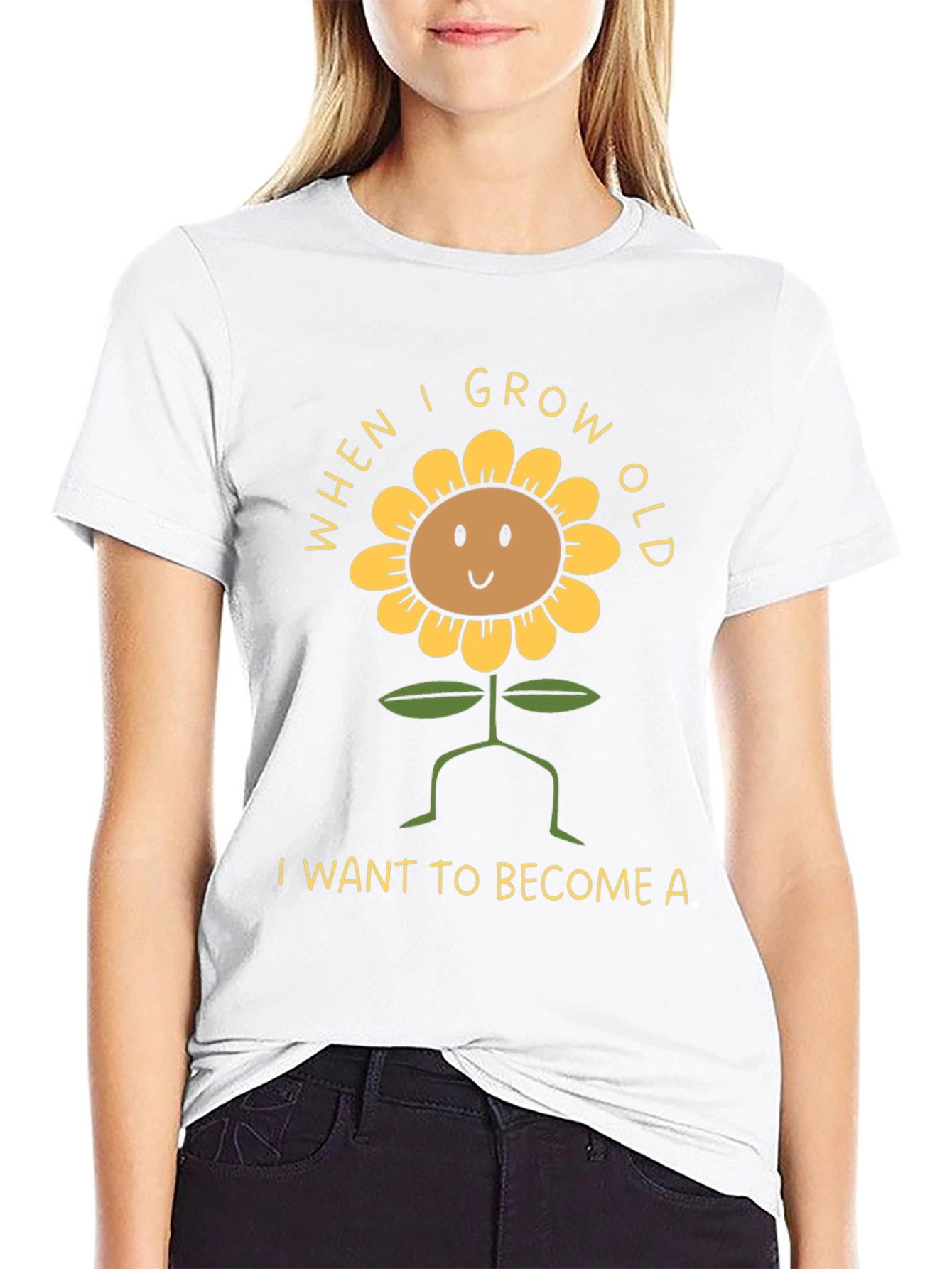 Sunflower Graphic Tee - When I Grow Old T-Shirt