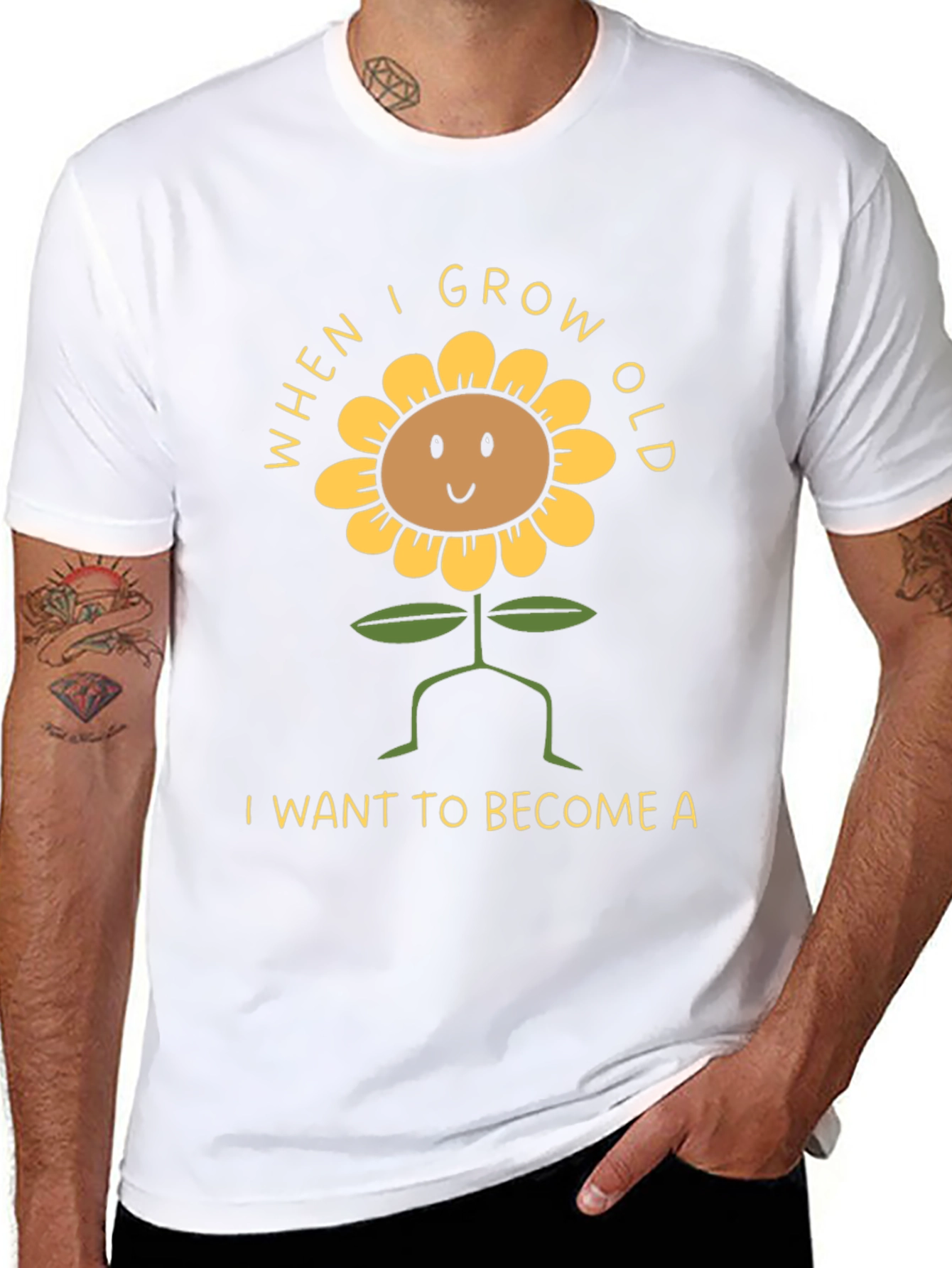 Sunflower Graphic Tee - When I Grow Old T-Shirt