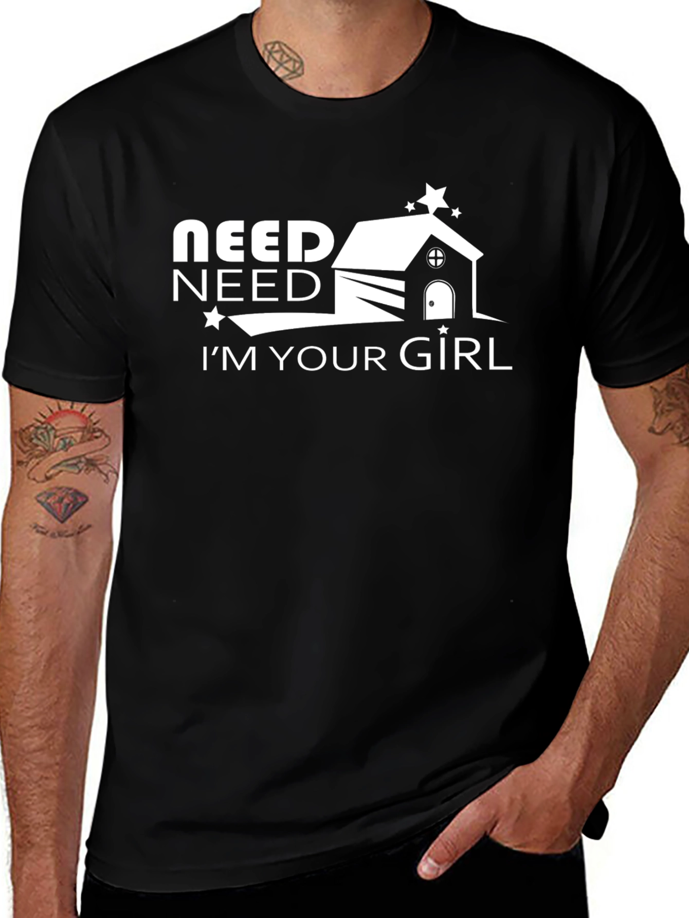Need Need Im Your Girl Black Graphic Tee