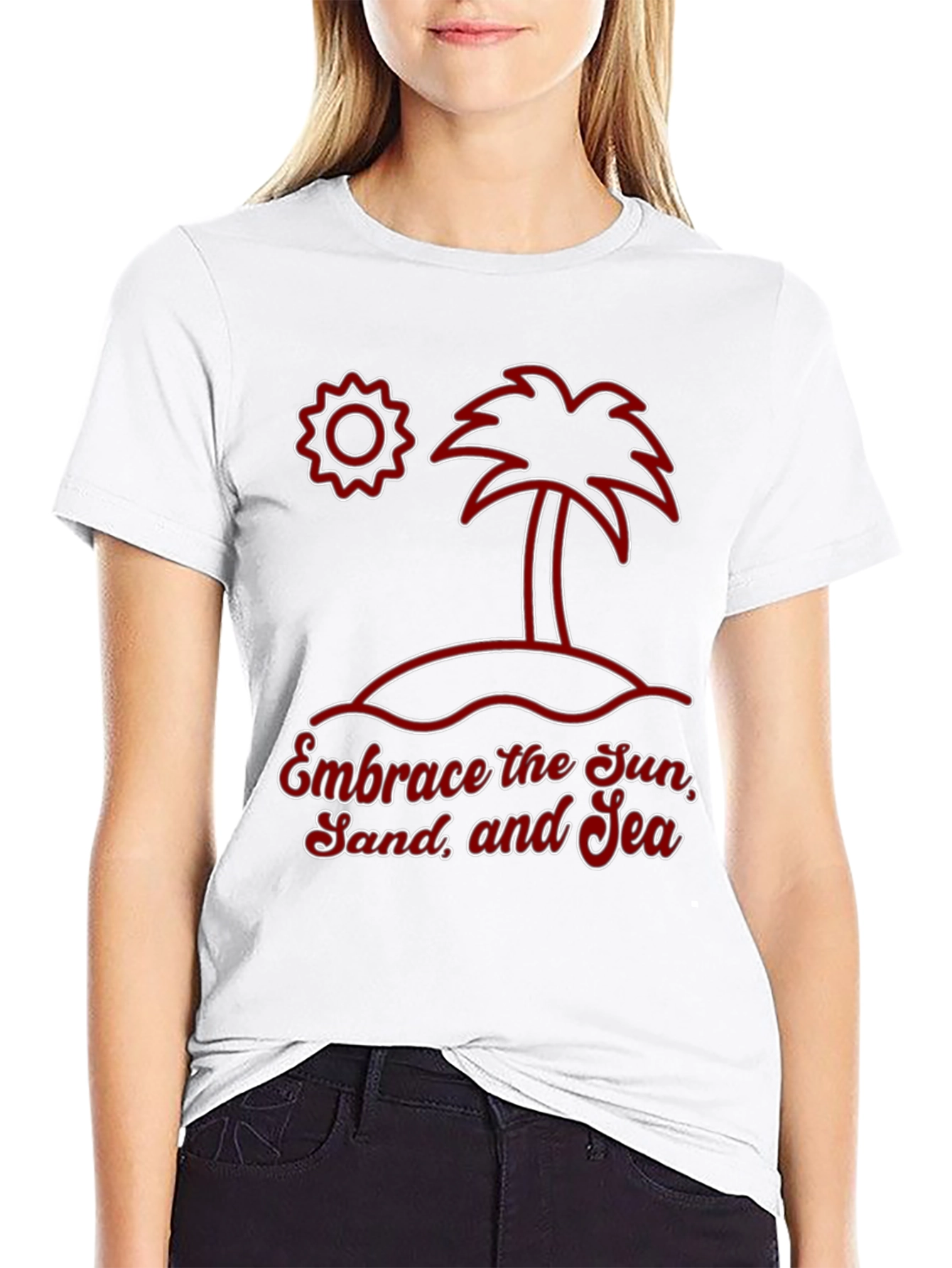 Embrace the Sun Sand and Sea Graphic T-Shirt