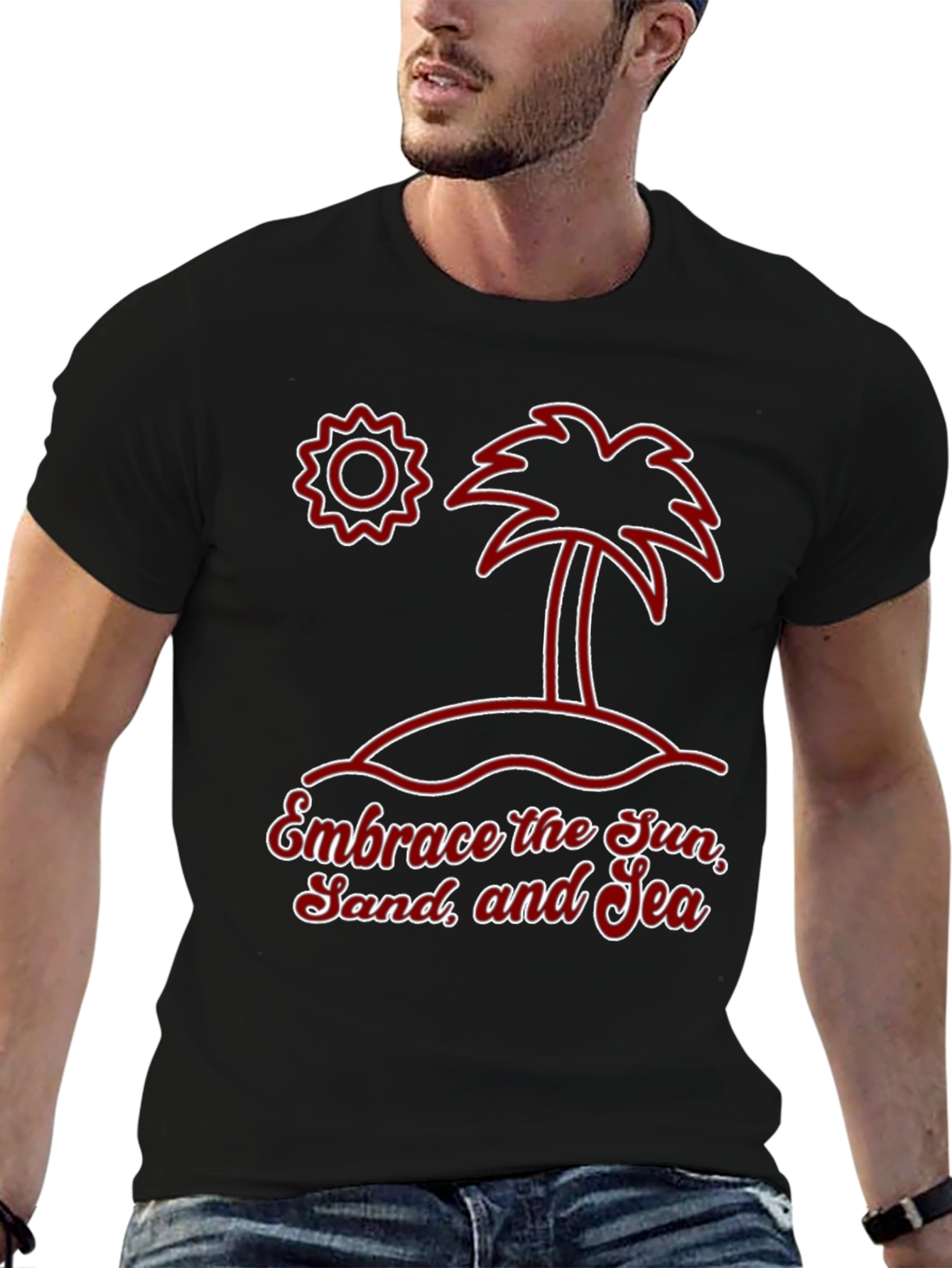 Embrace the Sun Sand and Sea Graphic T-Shirt
