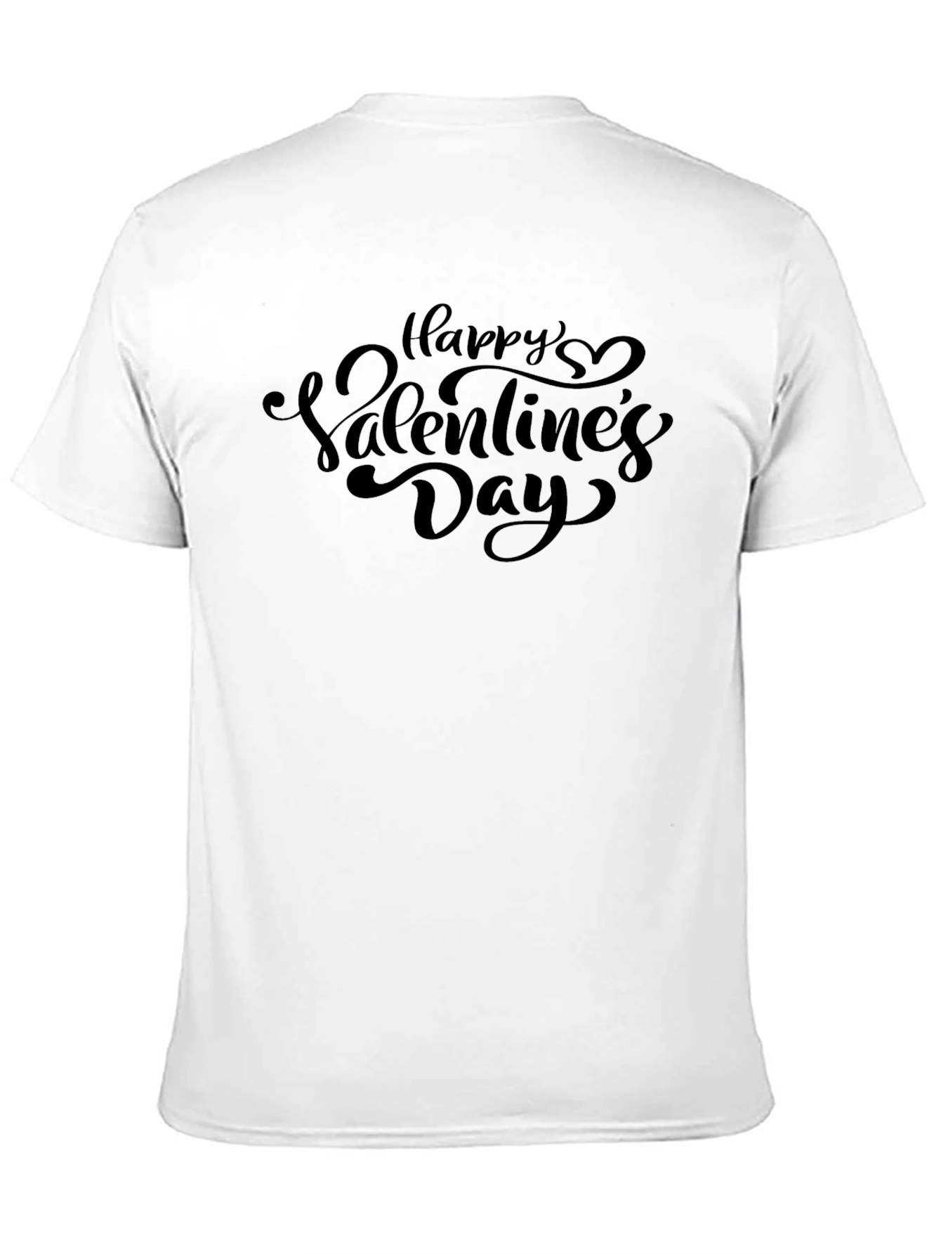 Happy Valentines Day Black Graphic T-Shirt