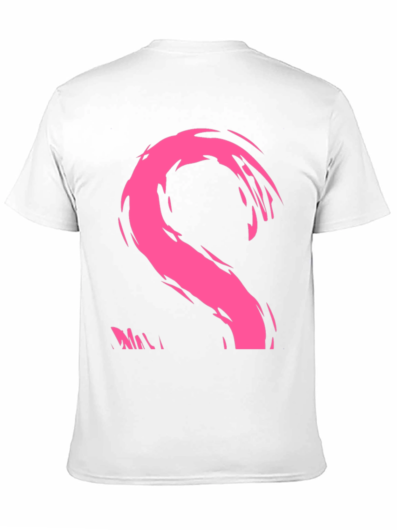 Modern Pink Brushstroke Graphic Black T-Shirt