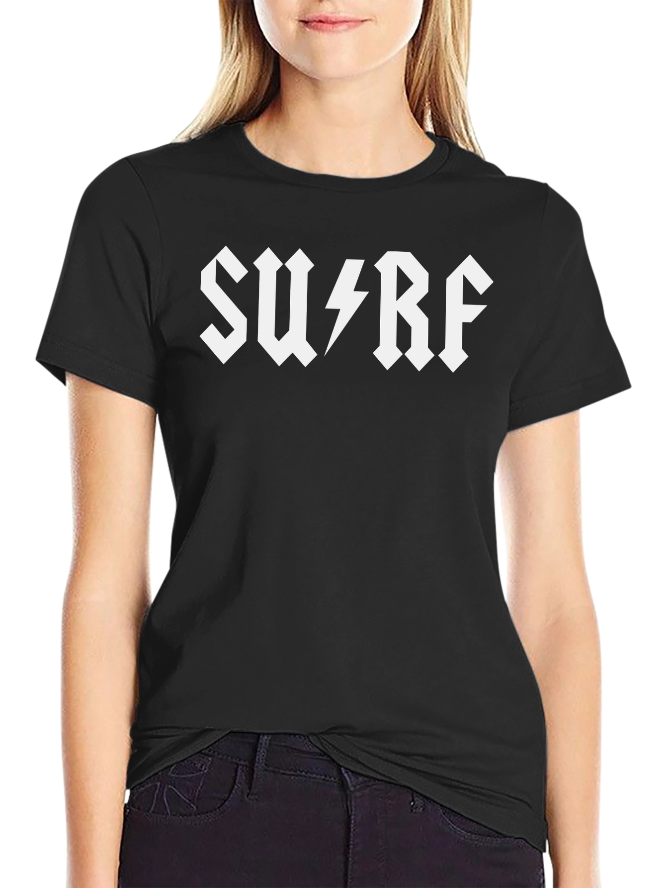 Surf Rock Style Black T-Shirt