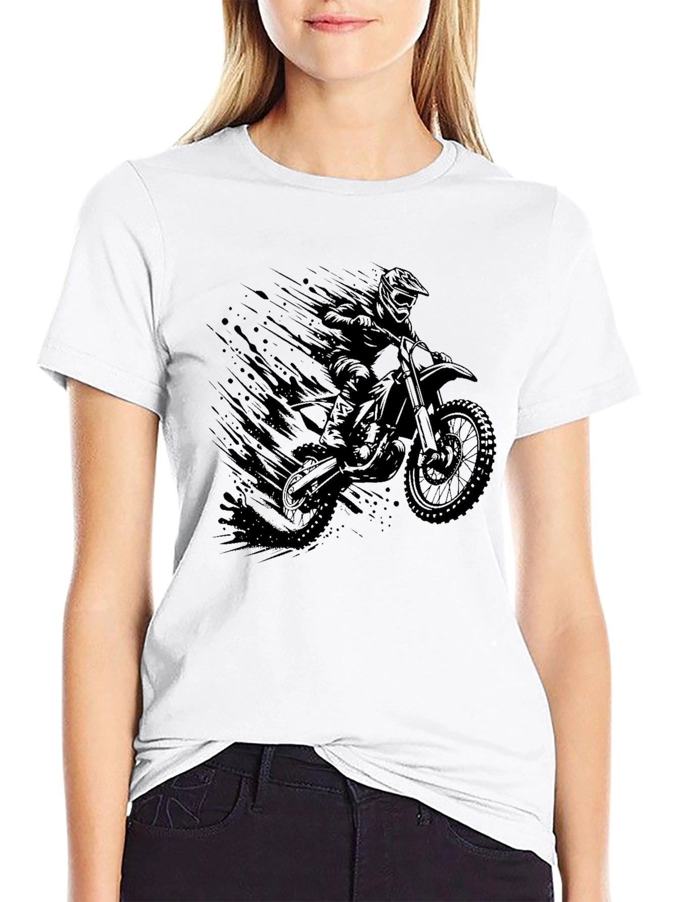 Motorcross Rider Graphic T-Shirt - Black