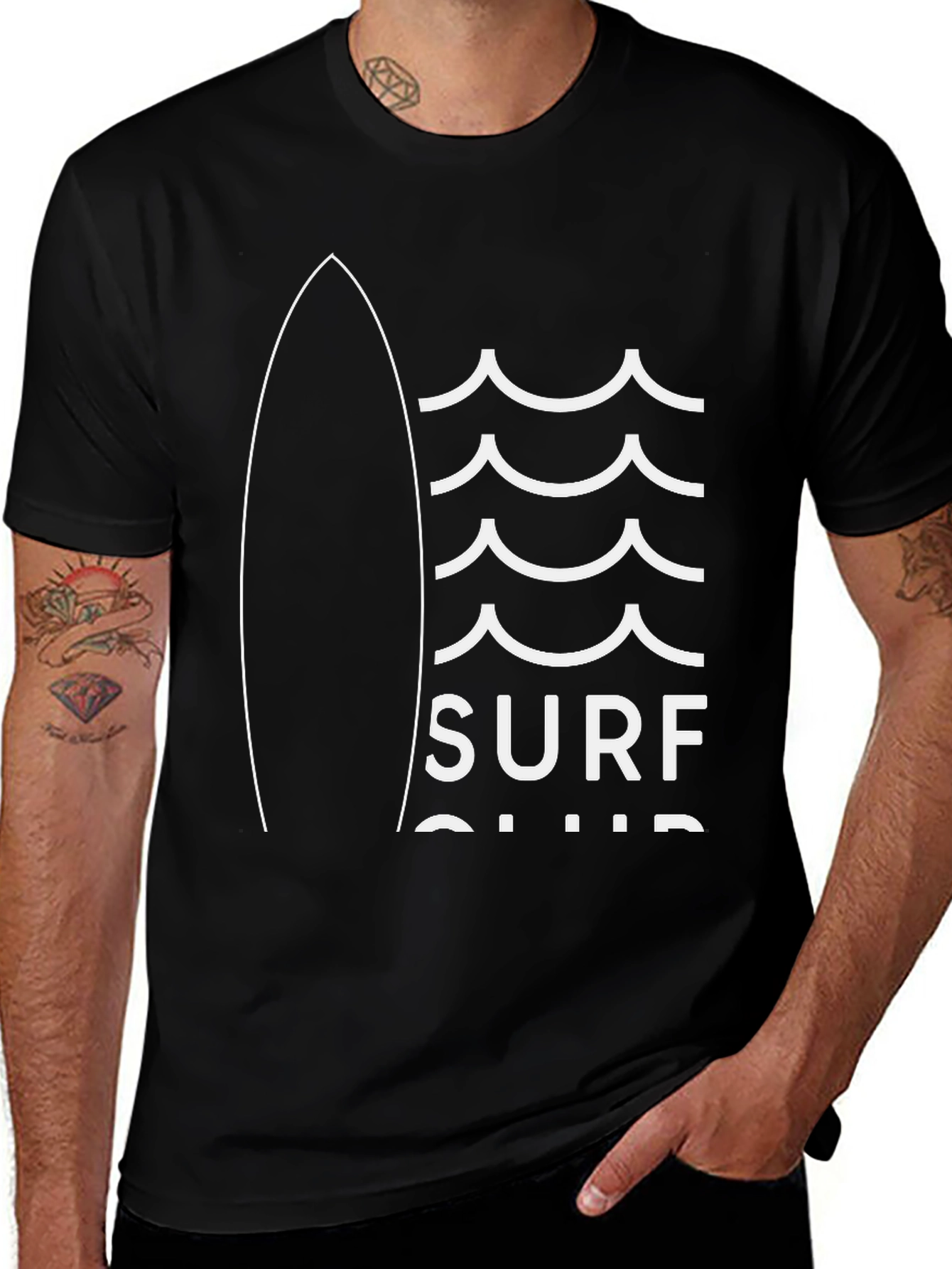 Surf Club Graphic T-Shirt | Cool Black Tee
