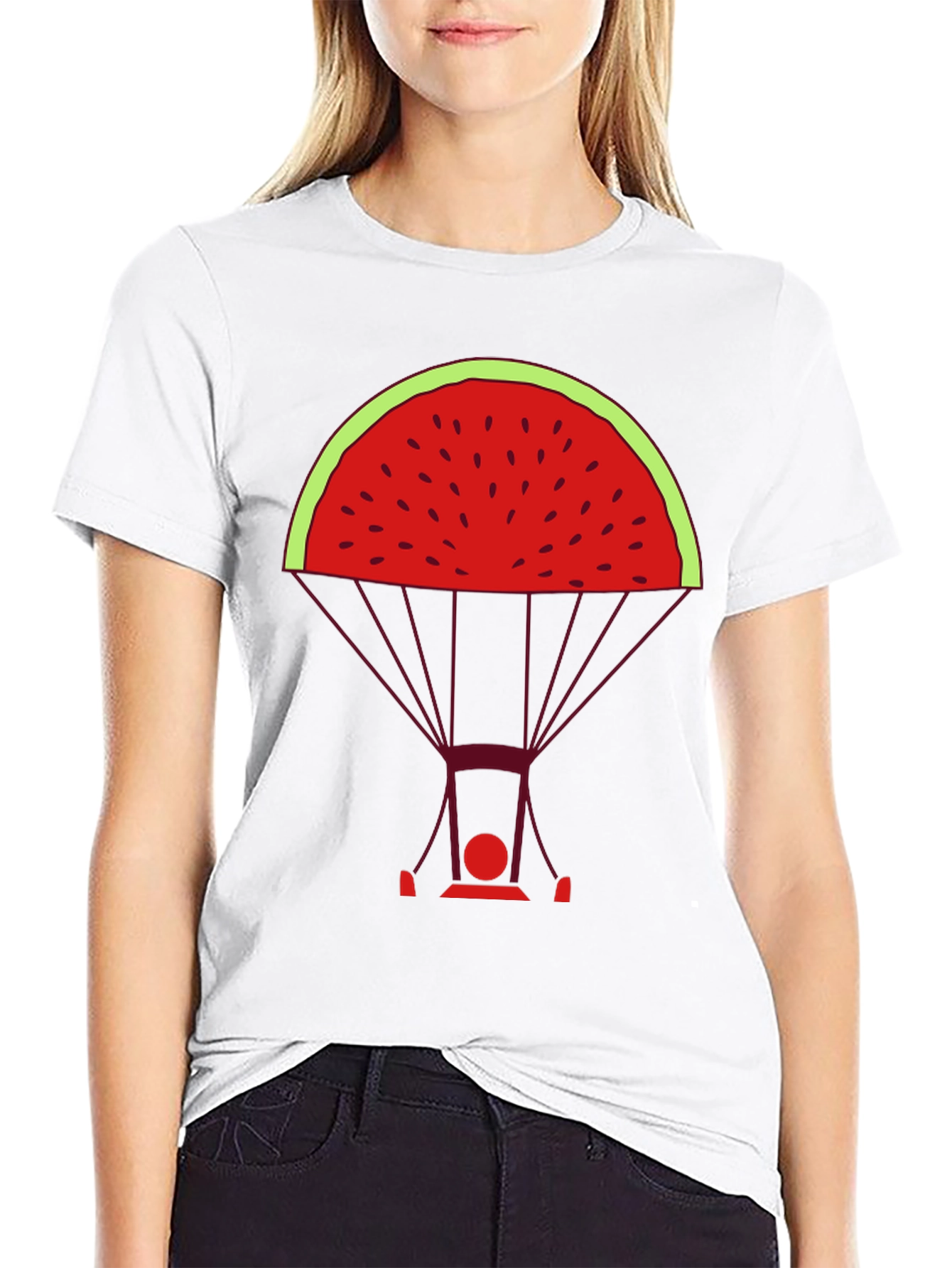 Watermelon Parachute Graphic Tee - Unique & Stylish