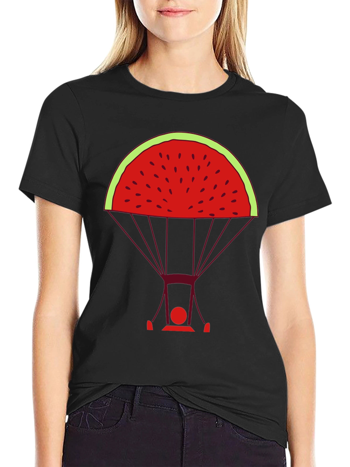 Watermelon Parachute Graphic Tee - Unique & Stylish