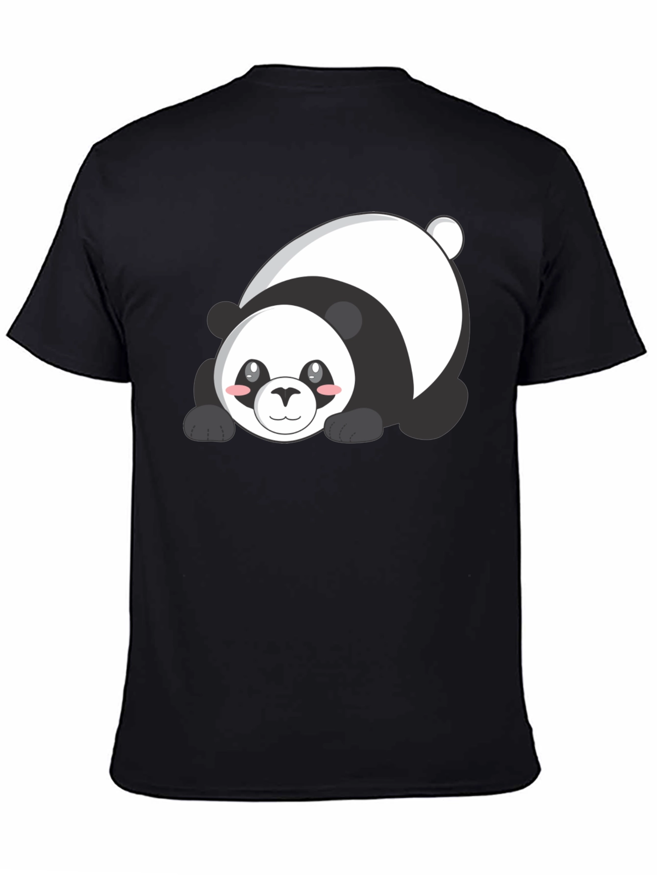 Cute Panda Graphic T-Shirt - Black