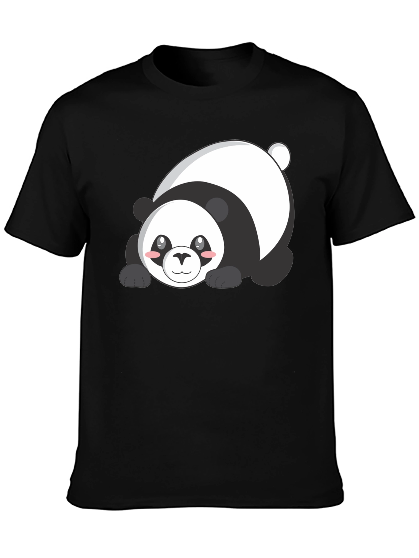 Cute Panda Graphic T-Shirt - Black