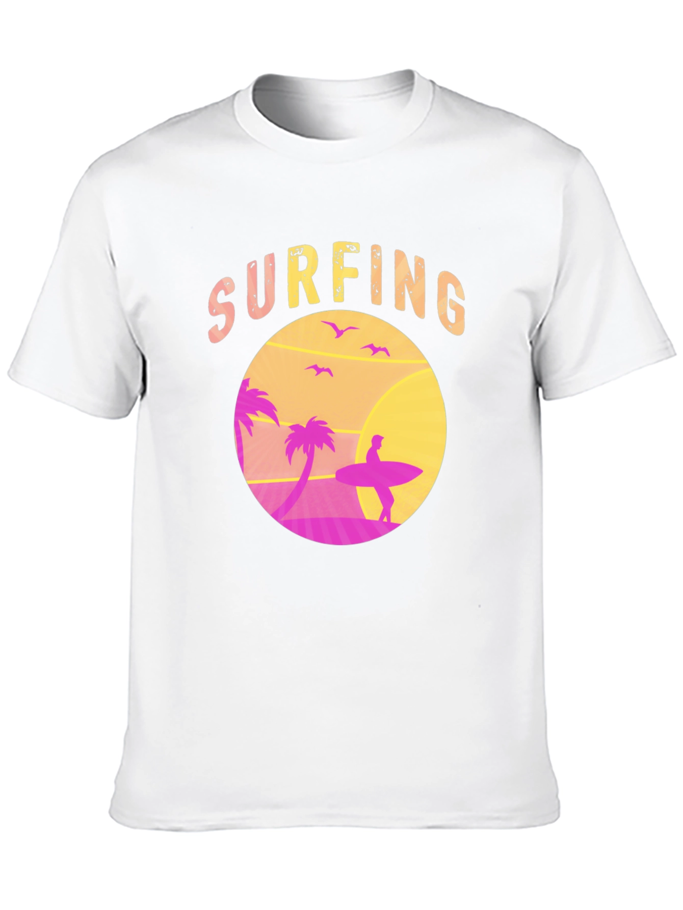 Surfing Sunset T-Shirt Tropical Beach Tee