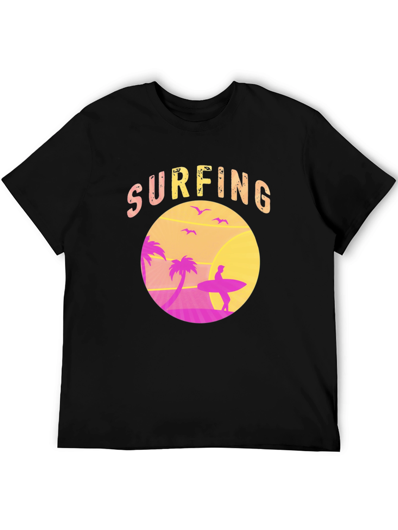 Surfing Sunset T-Shirt Tropical Beach Tee