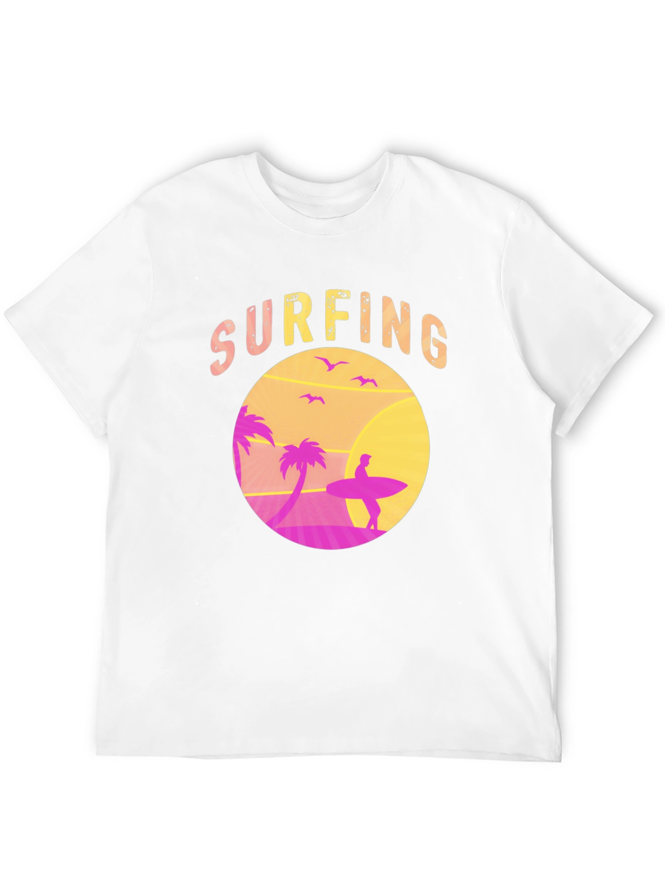 Surfing Sunset T-Shirt Tropical Beach Tee